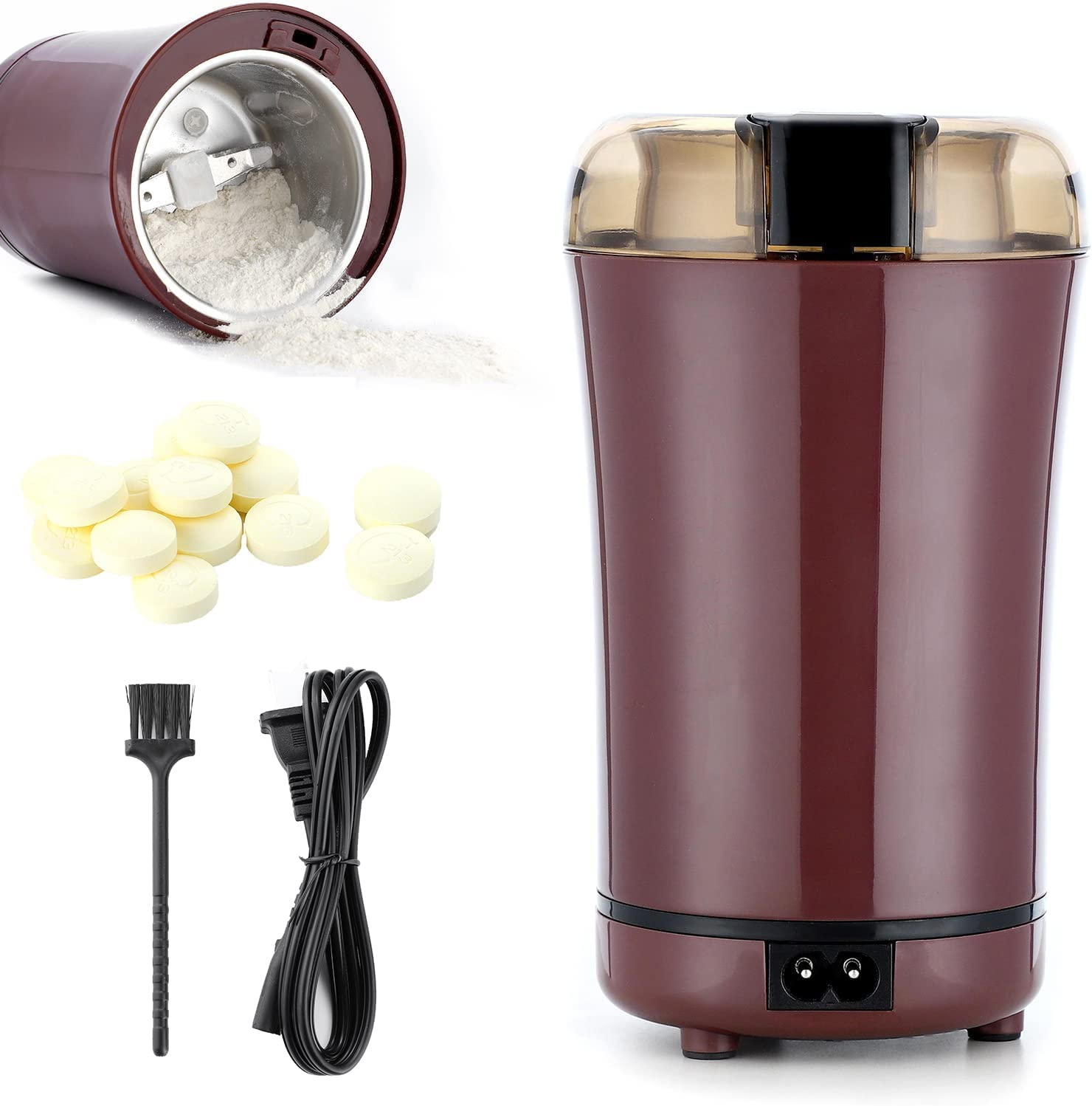 Electric Pill Crusher Grinder - Fine Powder Electronic Pulverizer for Medication & Vitamins - Perfect for Feeding Tubes, Kids, Elderly & Pets - Portable Purple Tablet Crusher (Ideal for Home Care, Nursing Homes & Travel Use)
