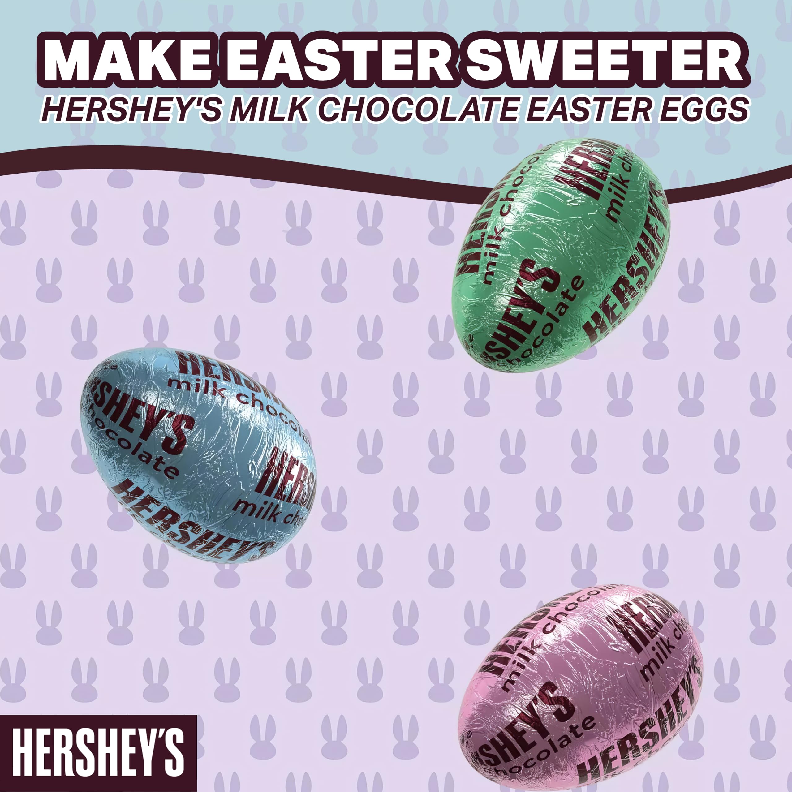 **Hershey's Milk Chocolate Easter Eggs - 5lb Bulk (Approx 400 Pieces) - Individually Wrapped Pastel Blue, Pink & Green Foil Candies - Easter Basket Stuffers, Party Favors & Holiday Gifts - Perfect for Kids, Adults & Celebrations**    *(Ideal for Easter egg hunts, office treats, party favors, holiday gifting & family snacking)*