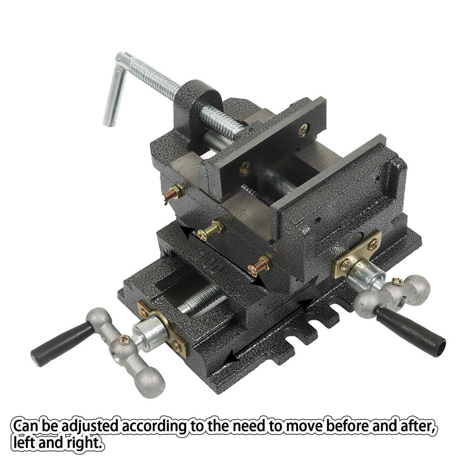 4 Inch Heavy Duty Cross Slide Drill Press Vise - Benchtop X-Y Compound Vise for Milling Machine & Mechanical Equipment - Precision Metalworking & Woodworking Tool - Black