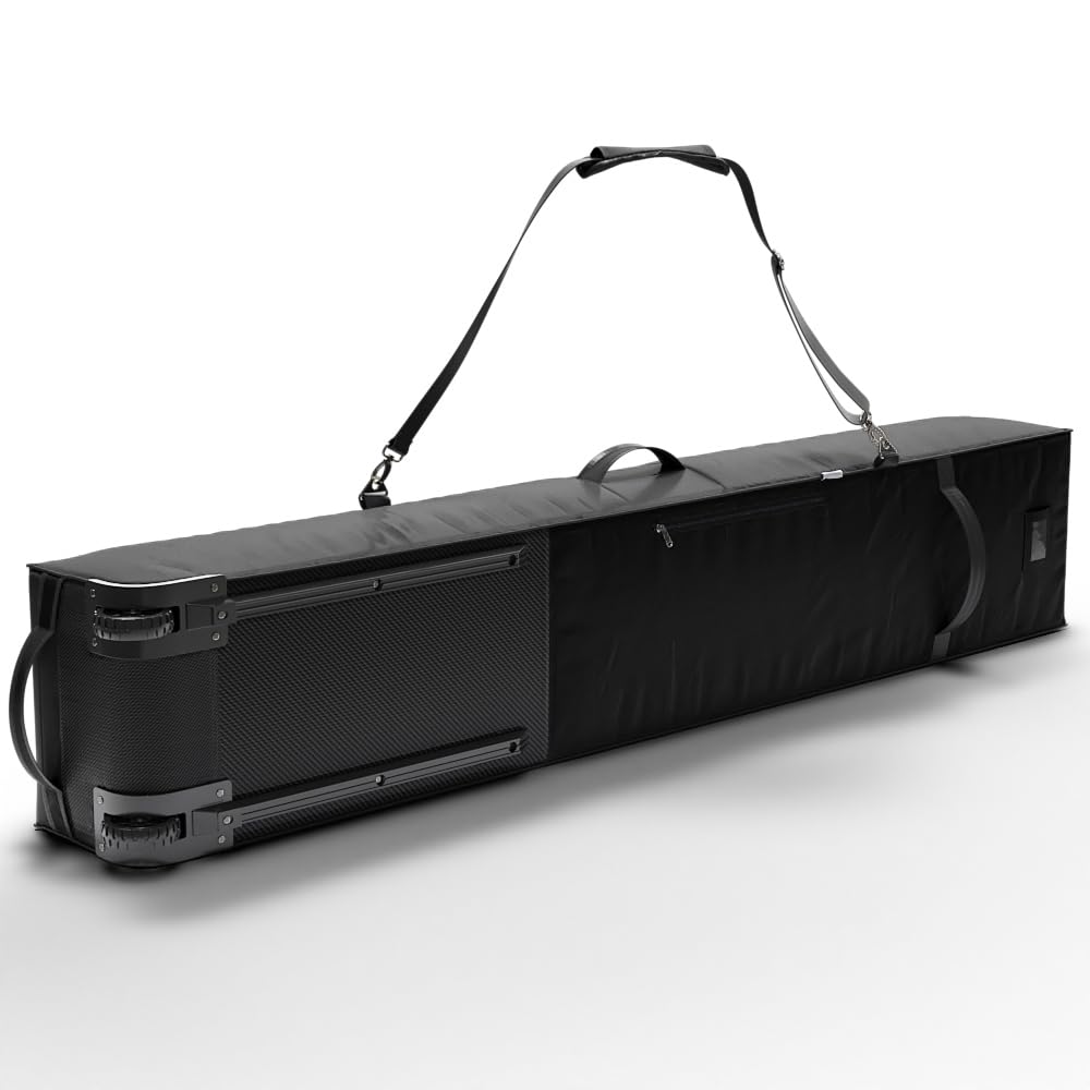 Athletico Rolling Double Ski Bag - Padded Wheeled Ski & Snowboard Travel Case for Airlines | Durable Protection for Ski Equipment | Perfect for Air Travel, Mountain Resorts & Winter Vacations