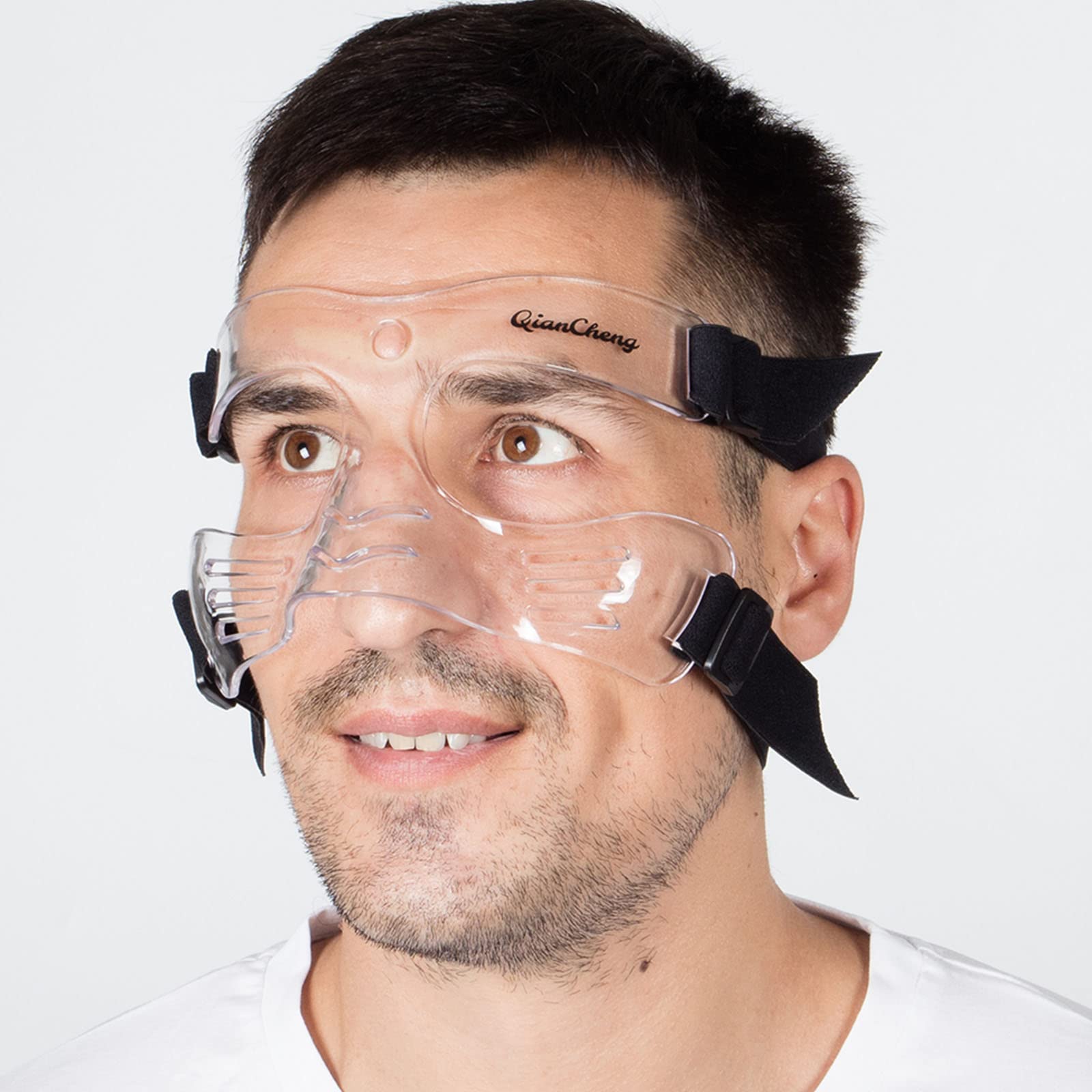 Adjustable Nose Guard Face Shield for Broken Nose - Comfortable Padding for Adults (QC-L5-L) - Ideal for Sports, Recovery & Daily Protection