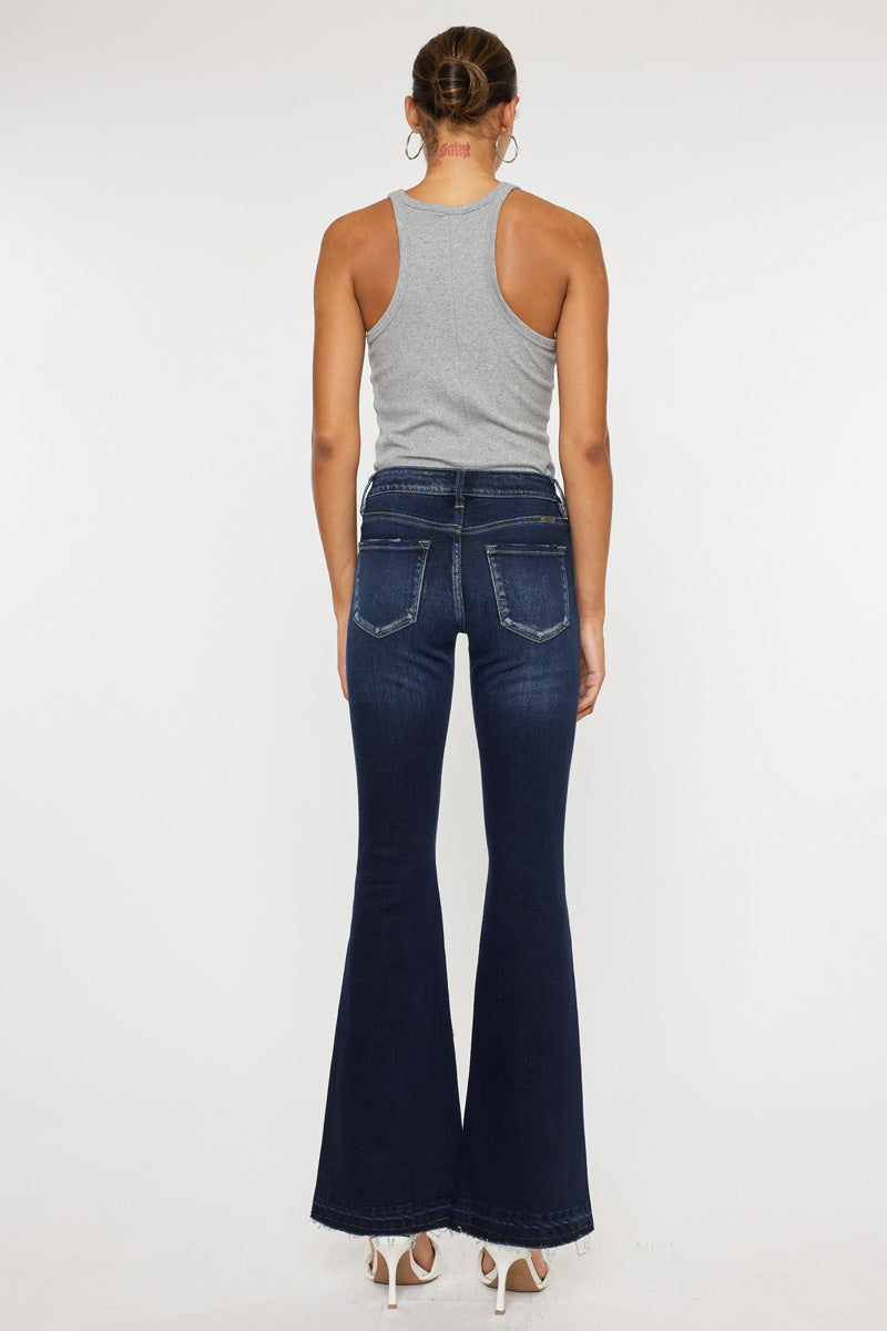 Lurice Women's Mid Rise Flare Jeans - Stretchy Denim Pants for Casual & Office Wear | Comfortable Bootcut Trousers for Everyday Style