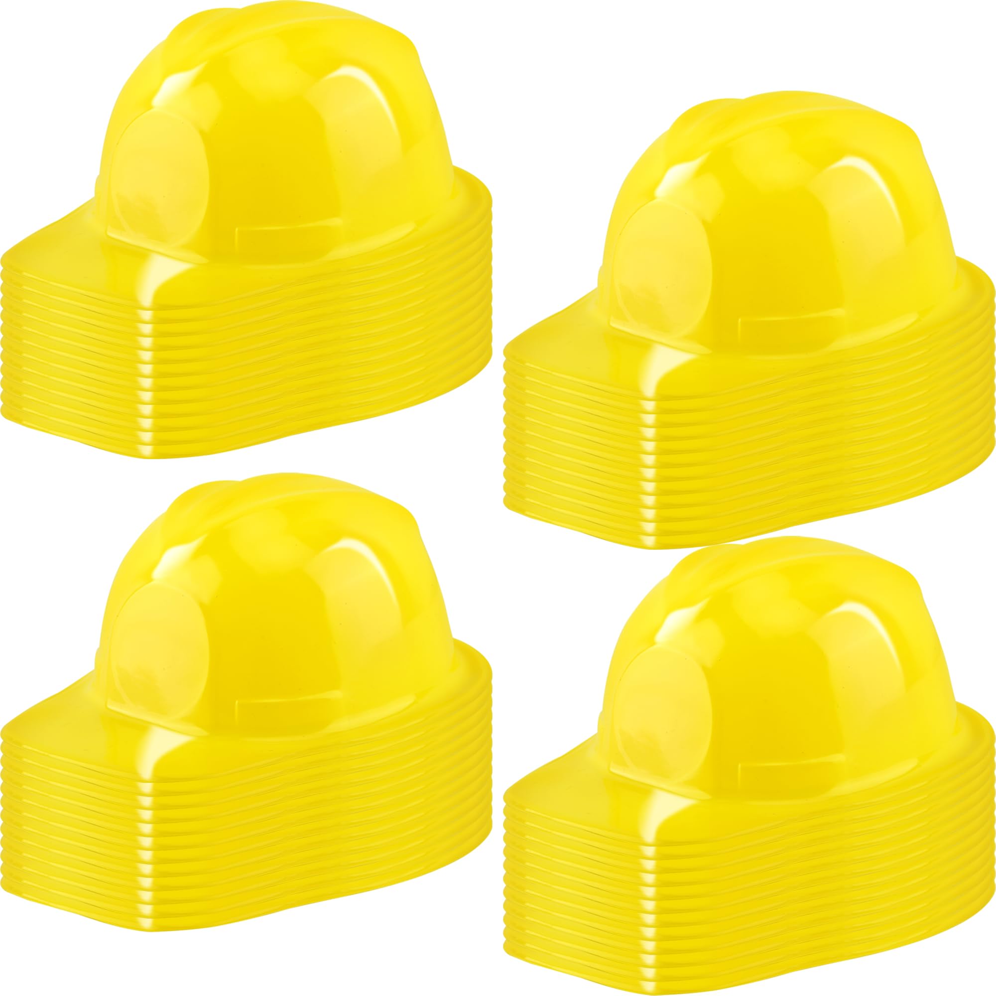 48 Pcs Kids Construction Party Hats - Plastic Construction Worker Hard Hats for Boys & Girls - Halloween, Birthday Party, Role Play & Cosplay Costume Accessories