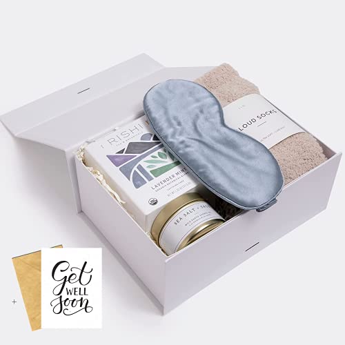 Unboxme Unwind Relaxation Gift Box for Women - Self-Care Spa Gift Basket with Get Well Soon Card - Perfect for Birthday, Sympathy, Thinking of You & Get Well Gifts - Ideal for Stress Relief & Home Spa Nights