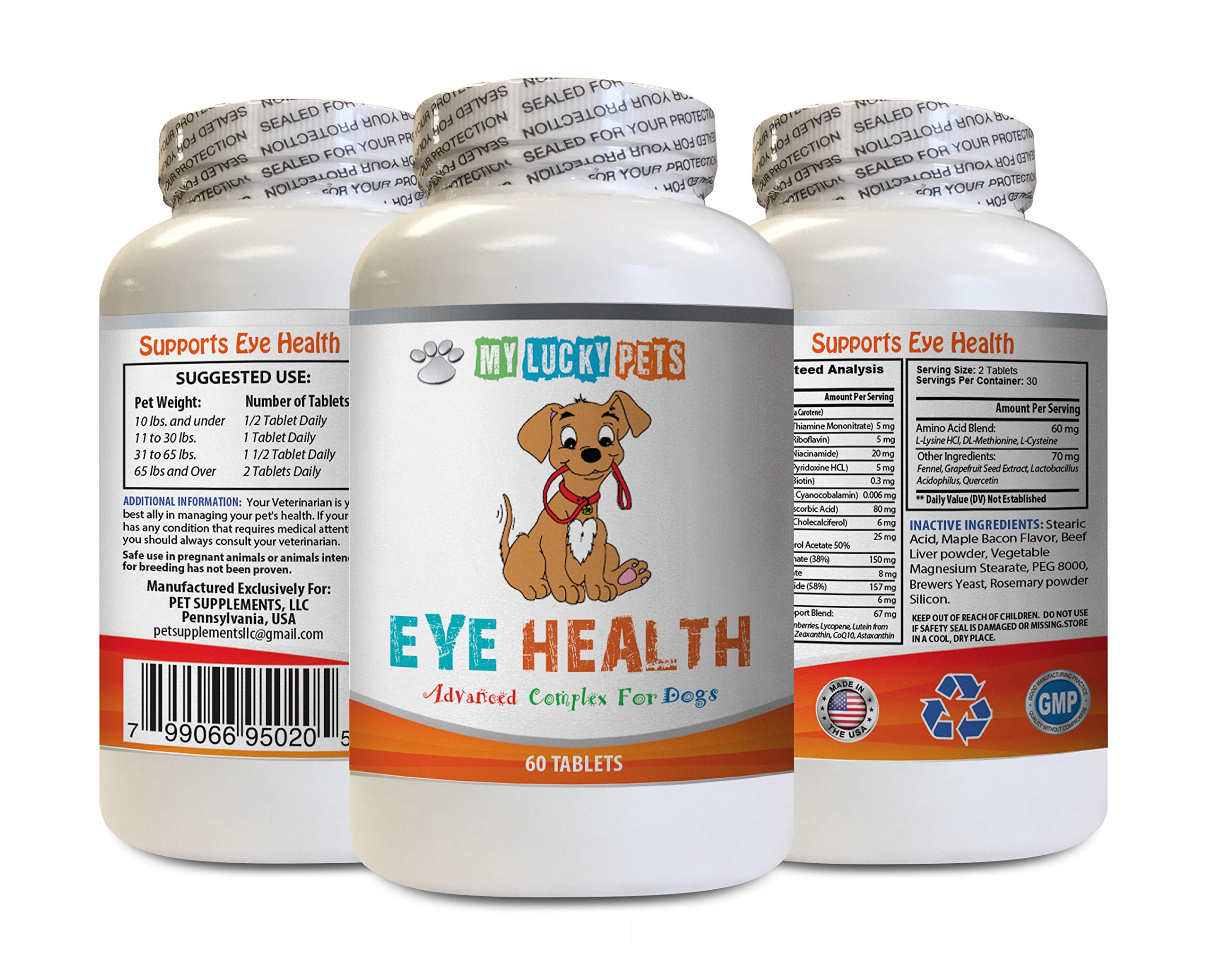 Premium Dog Eye Vitamins for Vision & Immune Support - Advanced Formula Eye Health Supplement for Dogs - 60 Tasty Chews per Bottle - Perfect for Senior Dogs & Pets with Eye Discomfort