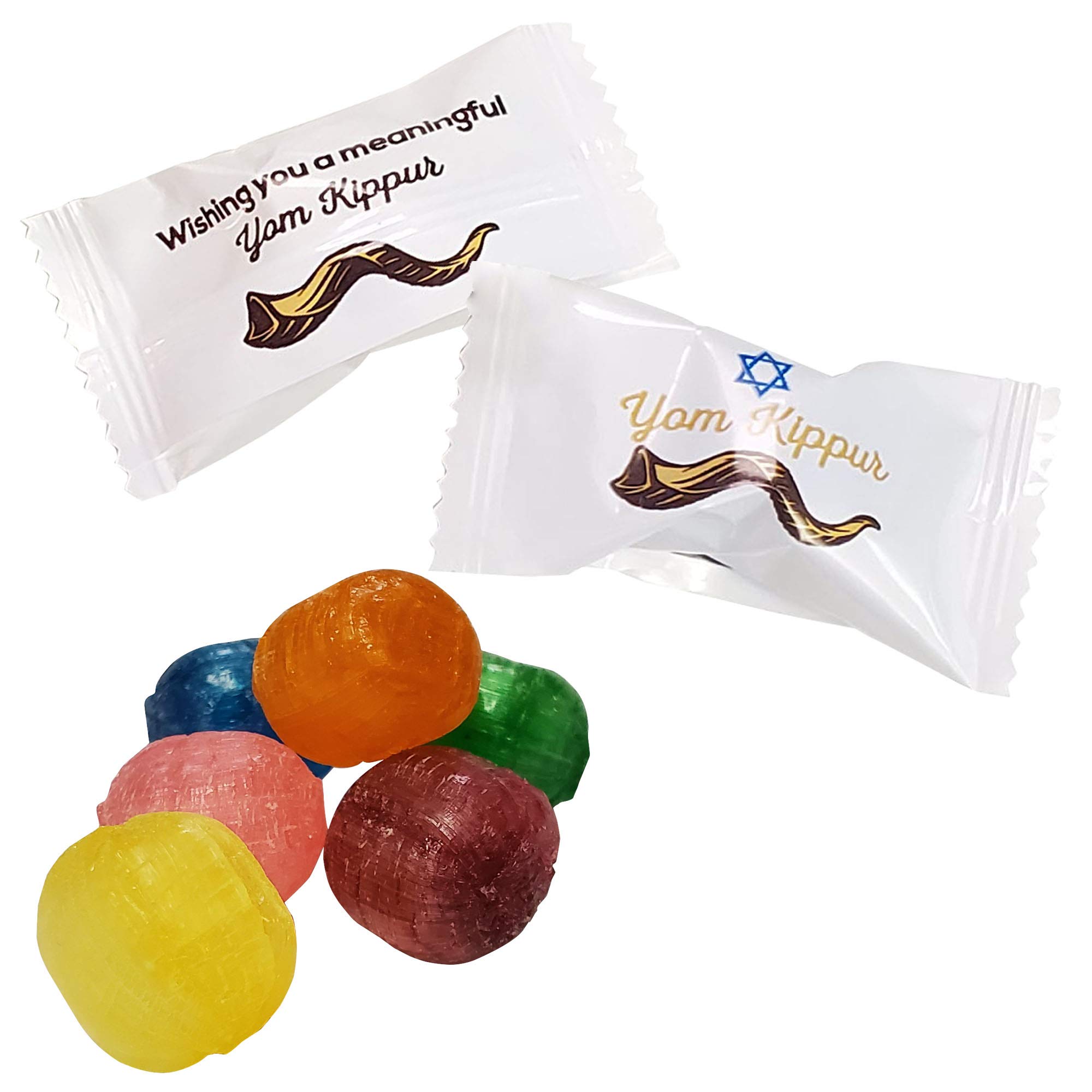 Yom Kippur Fruit Balls Hard Candy - 100 Count Kosher Jewish Holiday Treats for Breaking Fast & Religious Celebrations