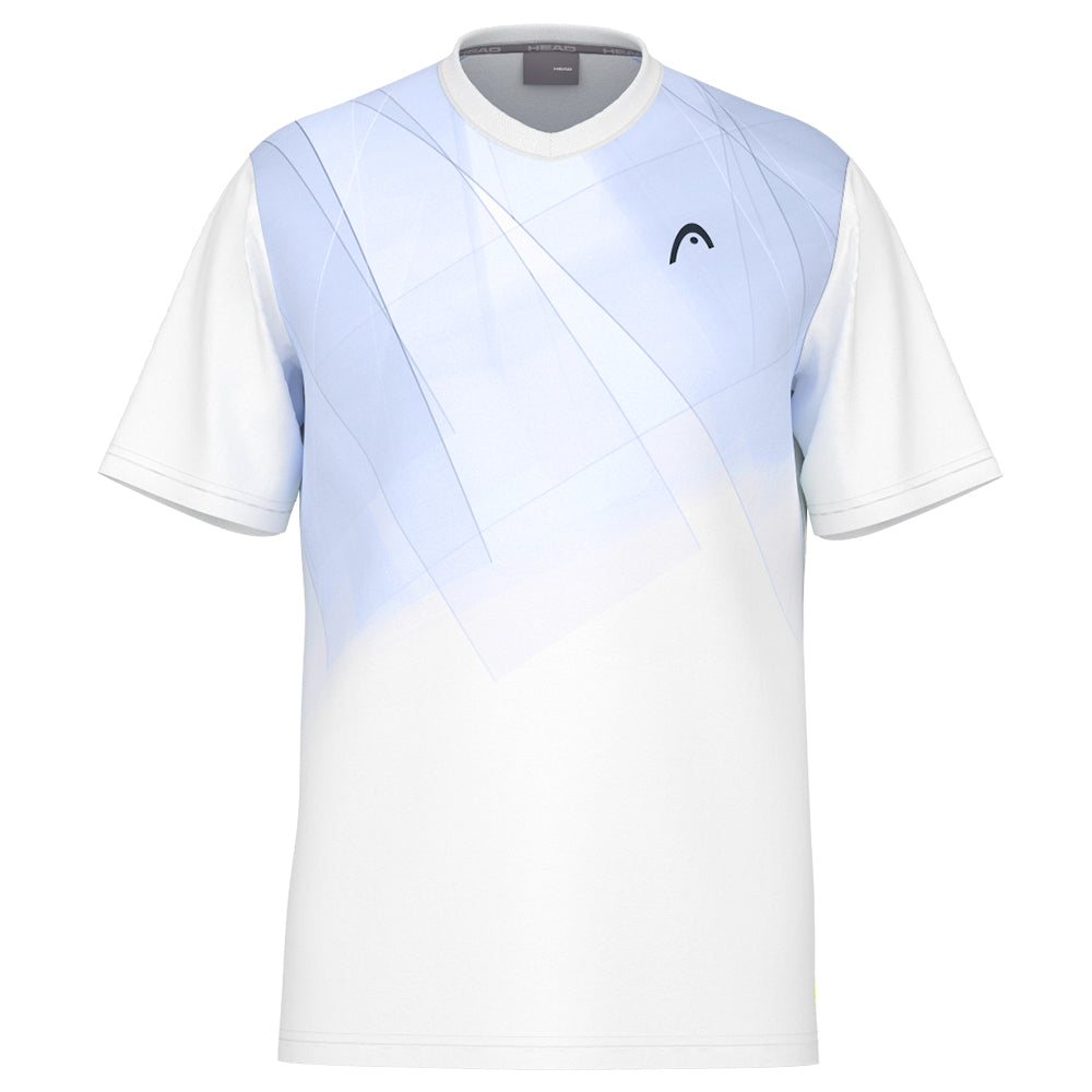 Boys' Topspin Performance T-Shirt - White & Blue - Perfect for Tennis, Sports & Casual Wear