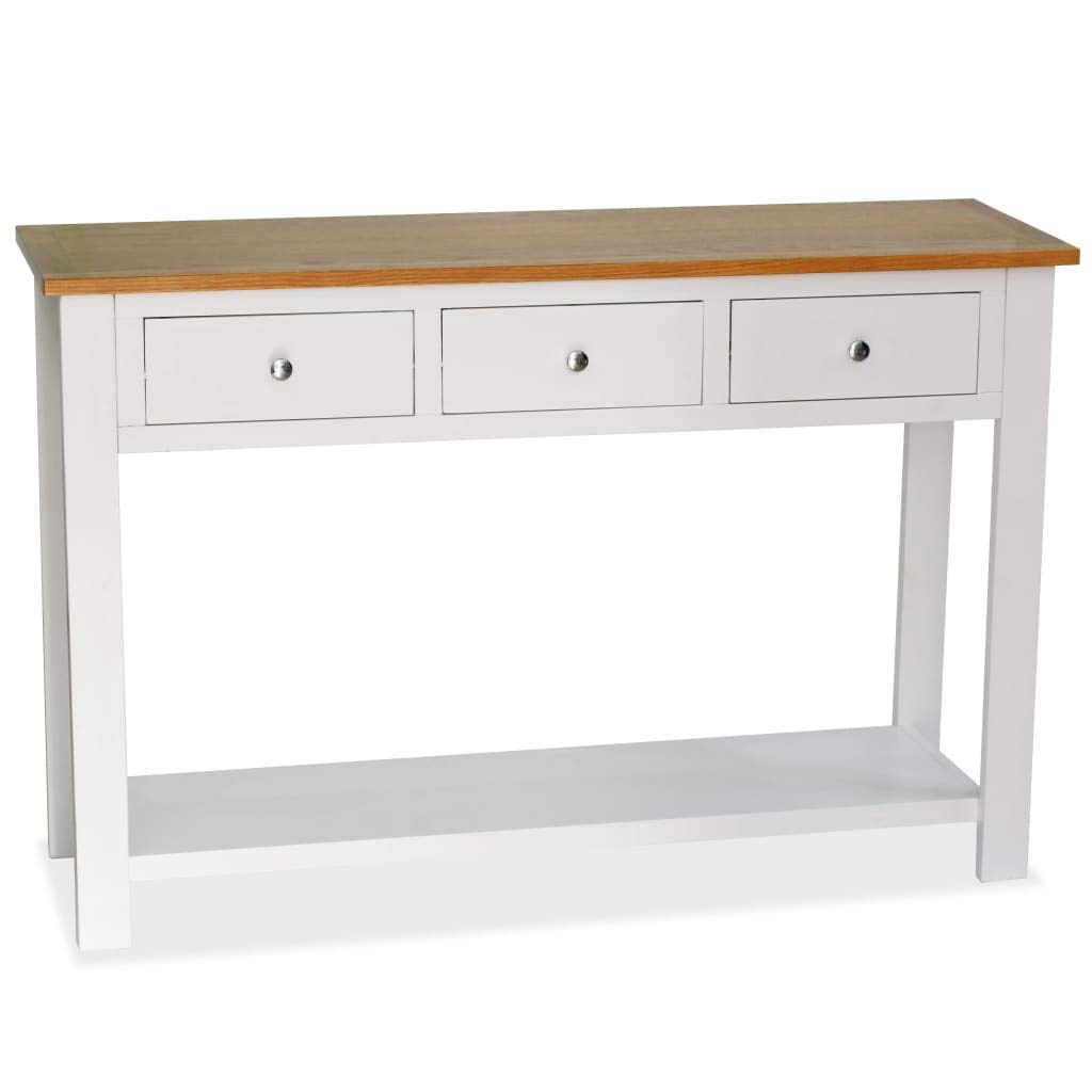 Industrial Solid Oak Wood Console Sofa Table - 46.5