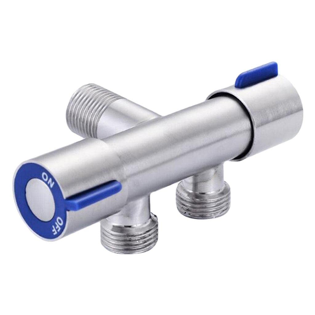 Double Handle Dual Control Faucet Diverter - Bathroom & Kitchen Sink Water Flow Control Valve for Toilet, Shower, and Garden Use