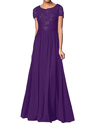 Elegant Mother of the Bride Dresses - Long Formal Evening Gowns with Floral Lace & Beaded Details, Short Sleeve for Women | Perfect for Weddings, Galas & Special Occasions