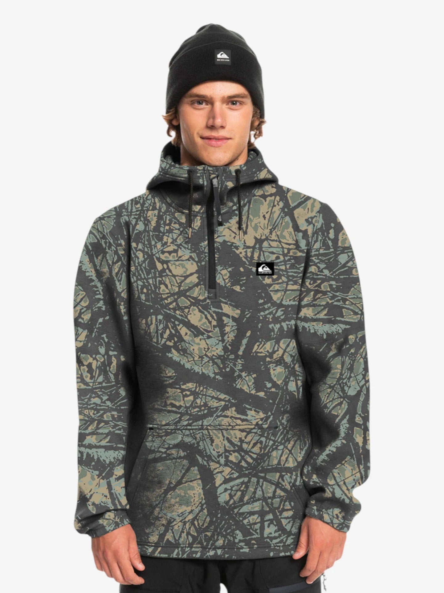 Quiksilver Shredder Camo Green Snow Jacket - Men's Winter Waterproof Ski Coat for Snowboarding & Outdoor Adventures