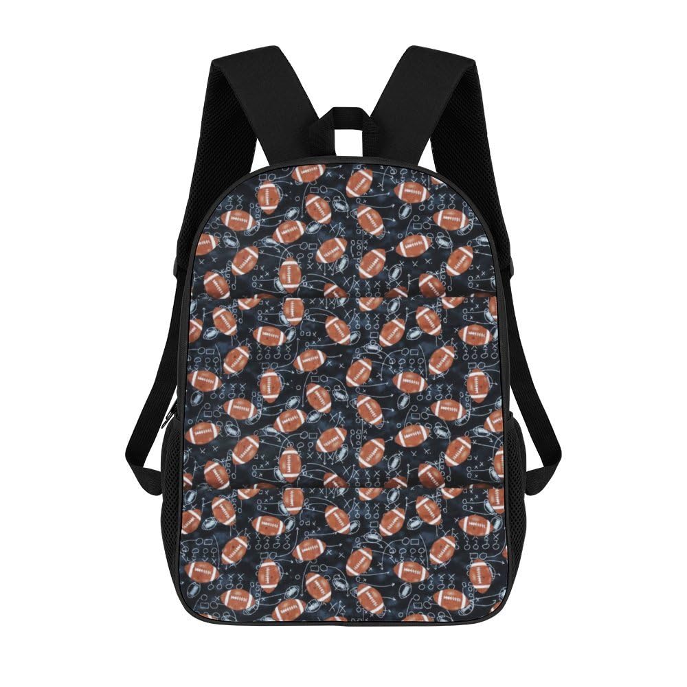 IOEDTHBJ 17 Inch American Football Pattern Backpack - 3D Printed Laptop Bag for School & Travel - Durable Computer Backpack for Men & Women - Perfect for College, Work & Sports Fans