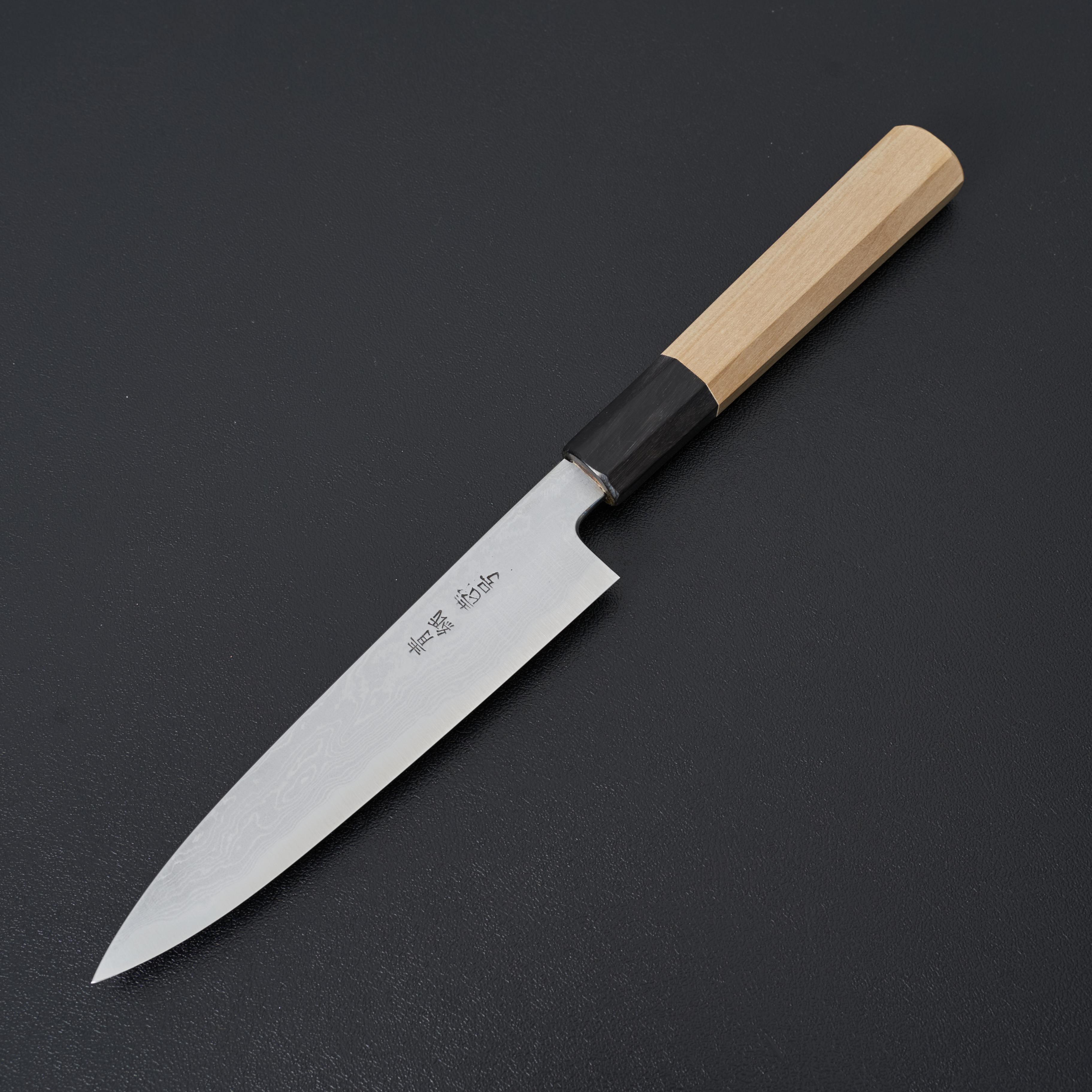 Kikumori Blue #1 Damascus Petty Knife 150mm (6 Inch) - Premium Japanese Kitchen Knife for Slicing, Peeling & Precision Cutting - Perfect for Chefs & Home Cooking