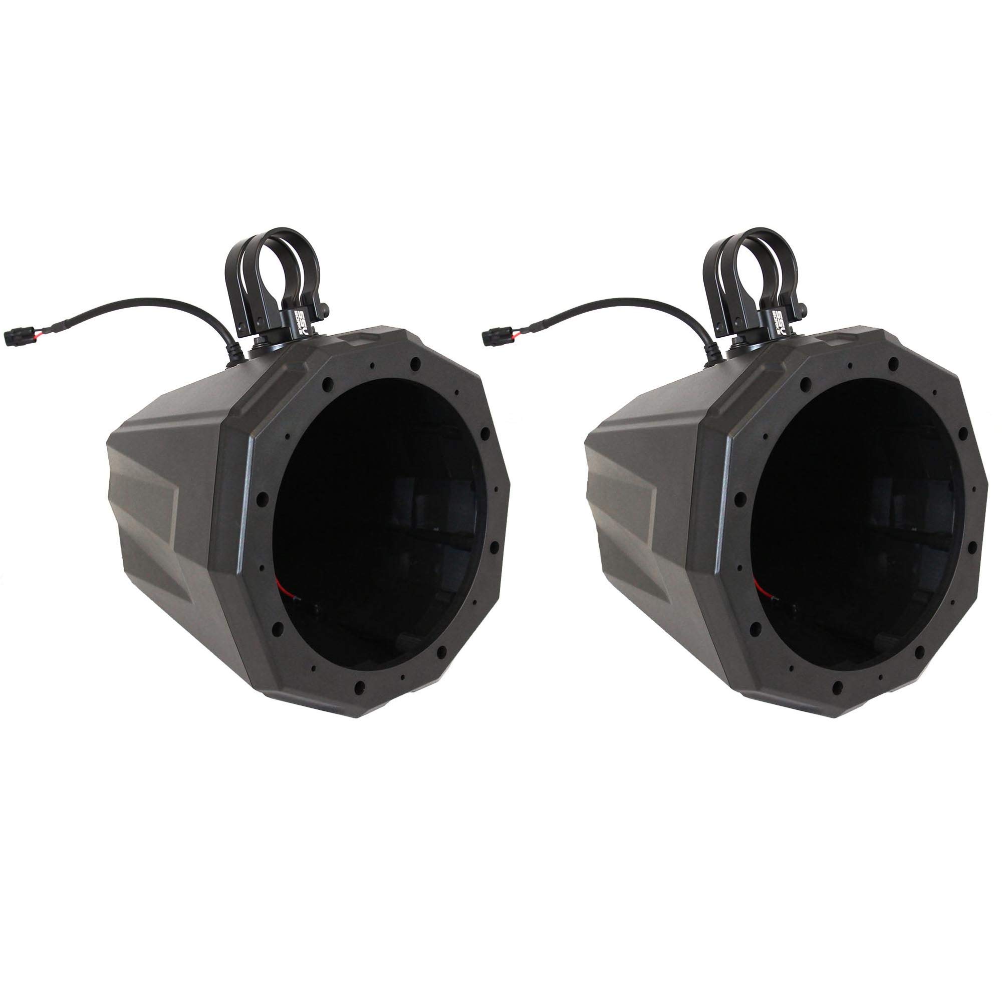 Wet Sounds Recon8-S RGB 8-Inch Marine Speakers with Silver Grill & US2-C8 Universal Cage Mount Pods, 1.50