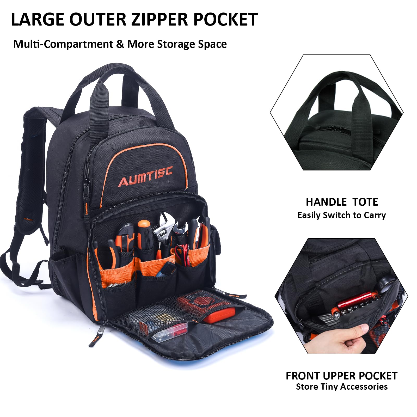**Heavy Duty Electrician Tool Backpack - Multi-Pocket Organizer for Construction, HVAC & Jobsite Work - Durable Work Backpack for Professionals**    *(Perfect for Electricians, Contractors & Technicians On-The-Go)*