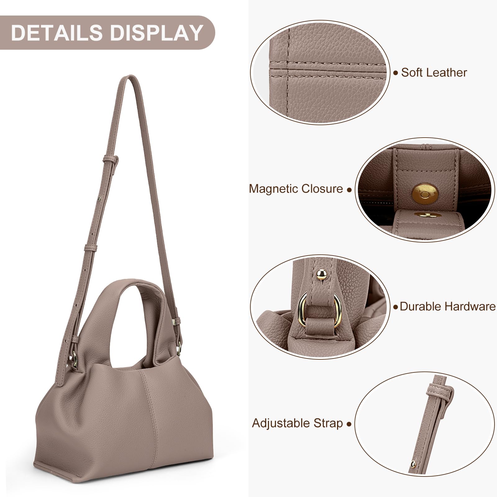 Stylish Women's Crossbody Shoulder Bag - Fashionable Dumpling Cloud Satchel Purse for Everyday Use, Work & Travel