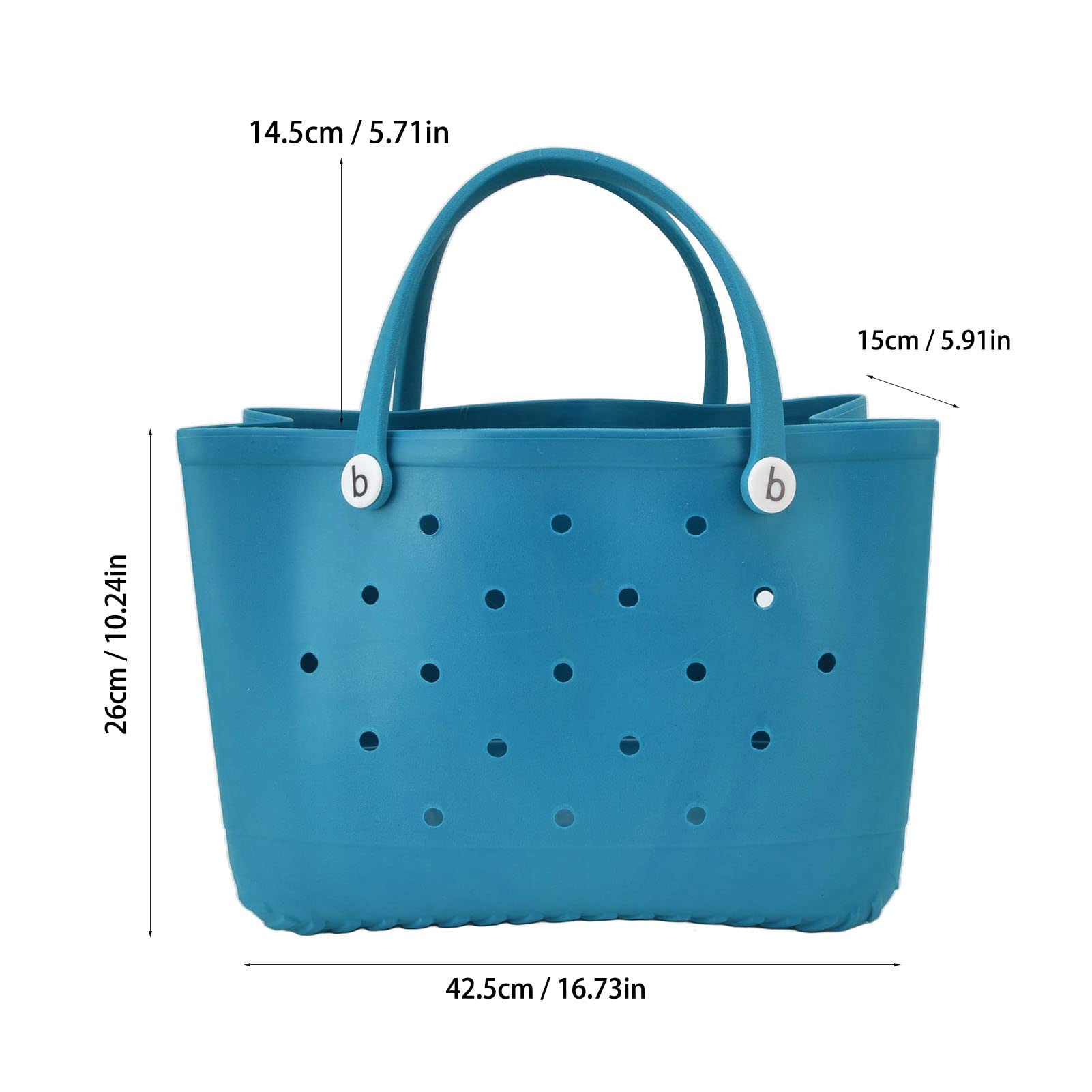UBERSWEET® Premium EVA Beach Bag - Waterproof & Durable Tote for Cosmetics, Shampoo, Toys & Beach Essentials in Cyan | Perfect for Pool, Vacation & Summer Outings