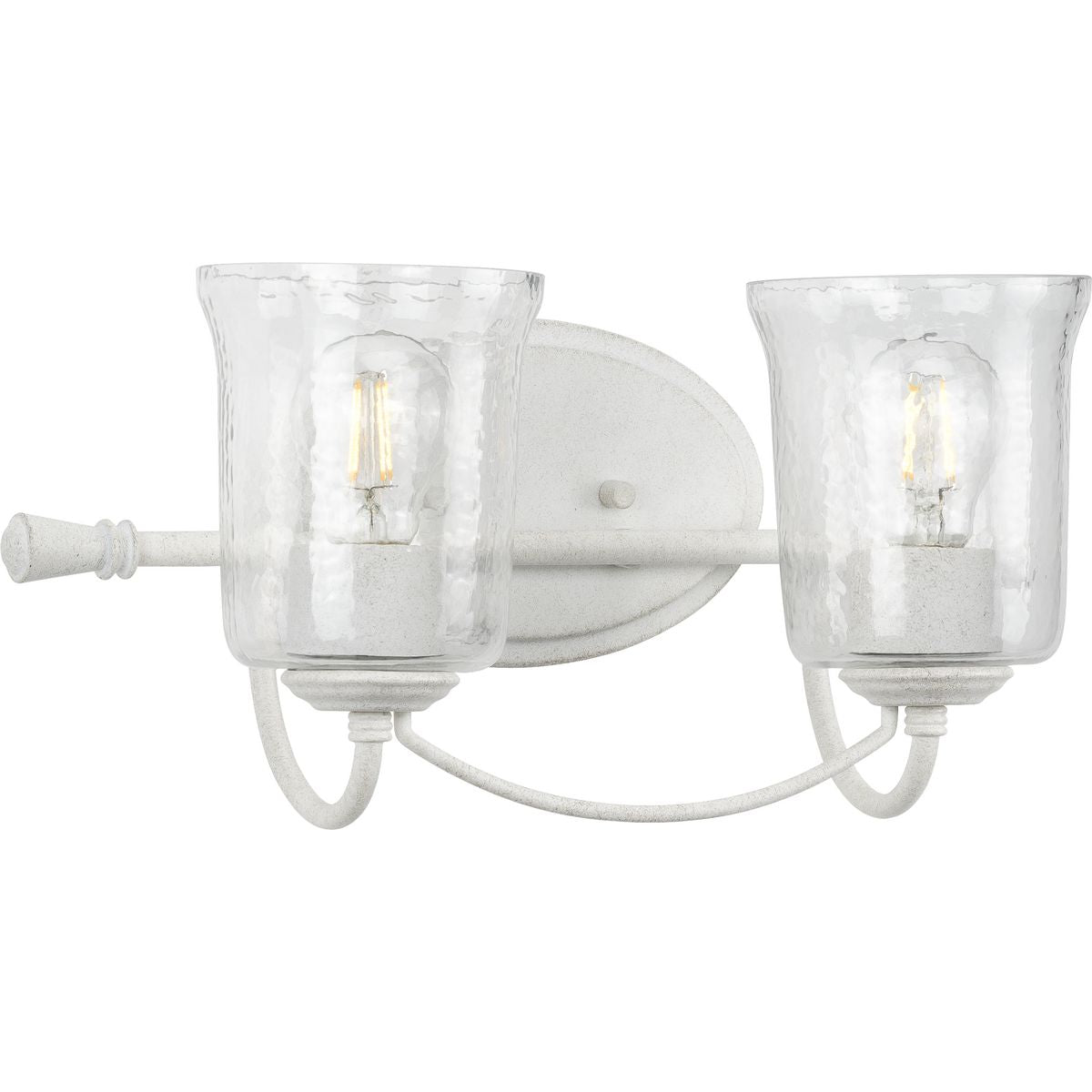 Bowman Collection Two-Light Clear Chiseled Glass Bathroom Vanity Light - Perfect for Modern Bathroom, Powder Room & Dressing Area Lighting