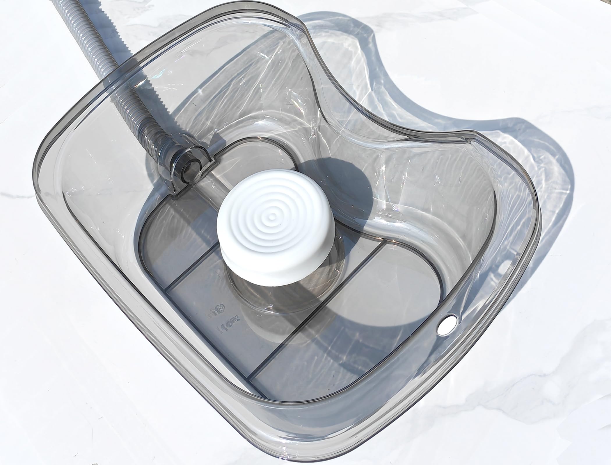 Portable Shampoo Bowl for Pregnant Women & Elderly - Adjustable Neck Support Hair Washing Basin - Transparent PET Gray Shampoo Tray for Home Use - Perfect for Bedridden Care & Salon Hair Washing