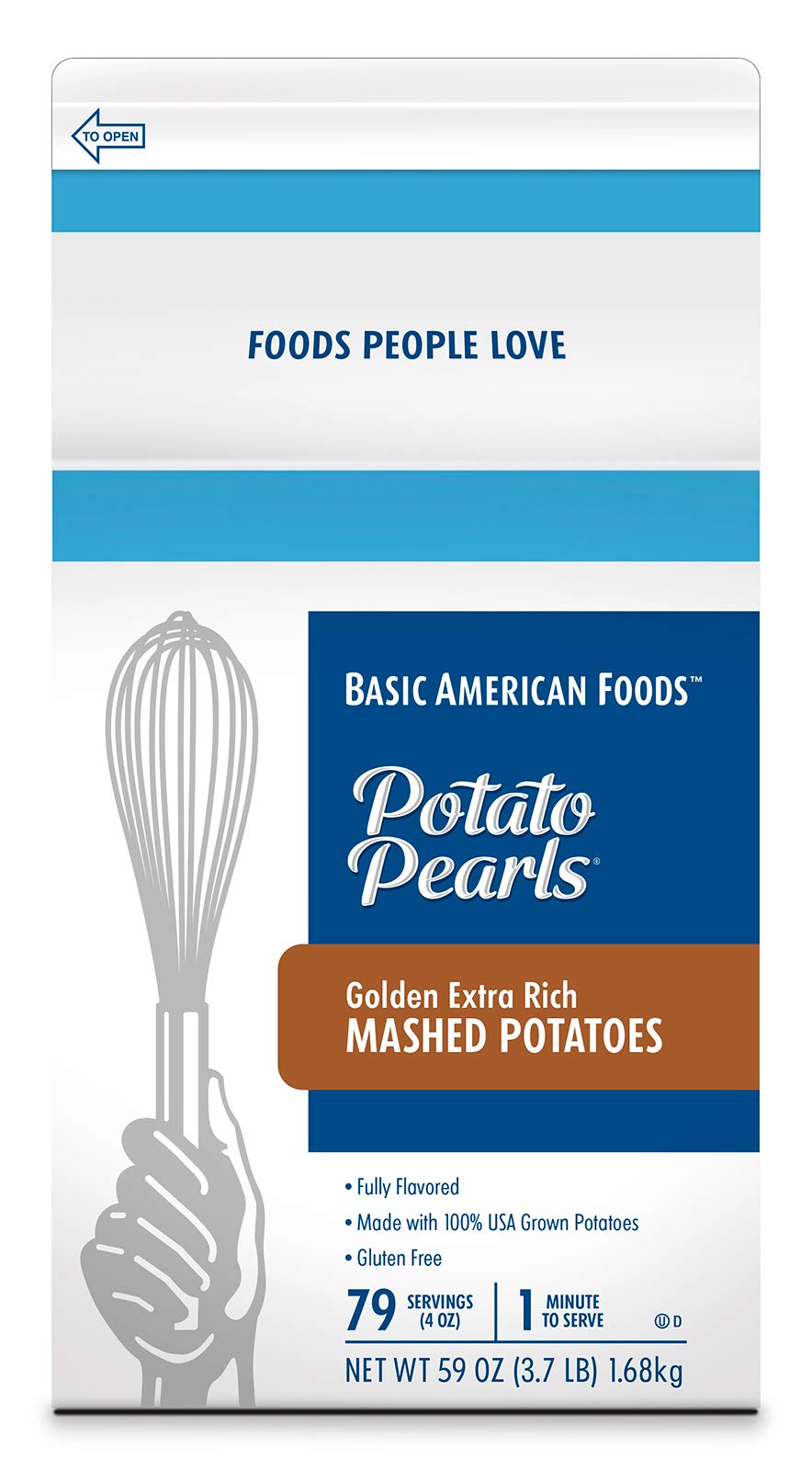 Premium Gold Extra Rich Mashed Potatoes - Bulk 6 Pack (59oz Each) | 100% USA Grown, Gluten-Free, Easy Prep for Restaurants & Catering | Perfect for Buffets, Holiday Meals & Large Gatherings