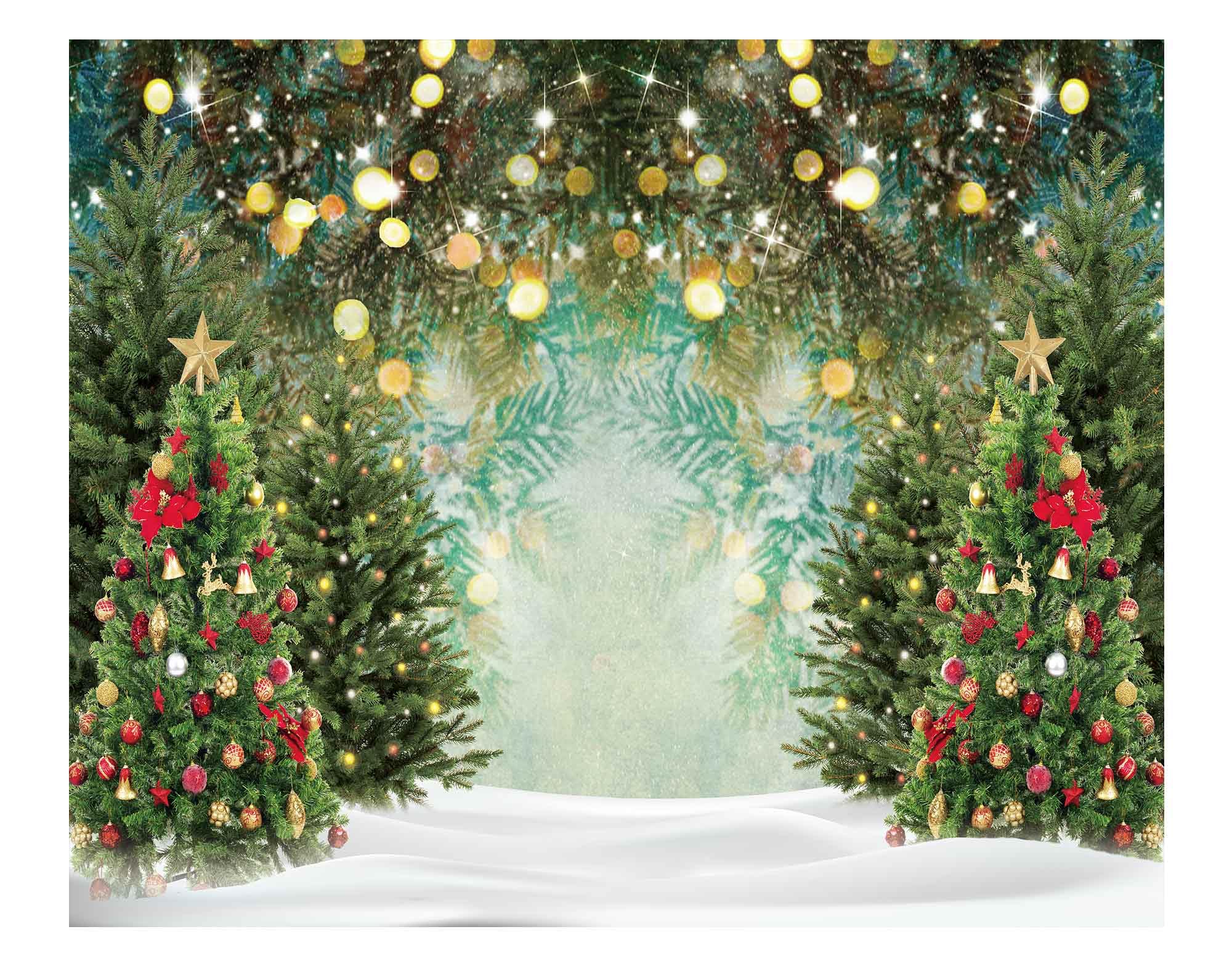 Allenjoy 10x8ft Christmas Photography Backdrop - Glitter Polka Dot Winter Snow Scene with Pine Trees for Holiday Photo Booth, Family Portraits & Kids Party Decor | Perfect for Christmas Cards, Social Media Posts & Festive Celebrations