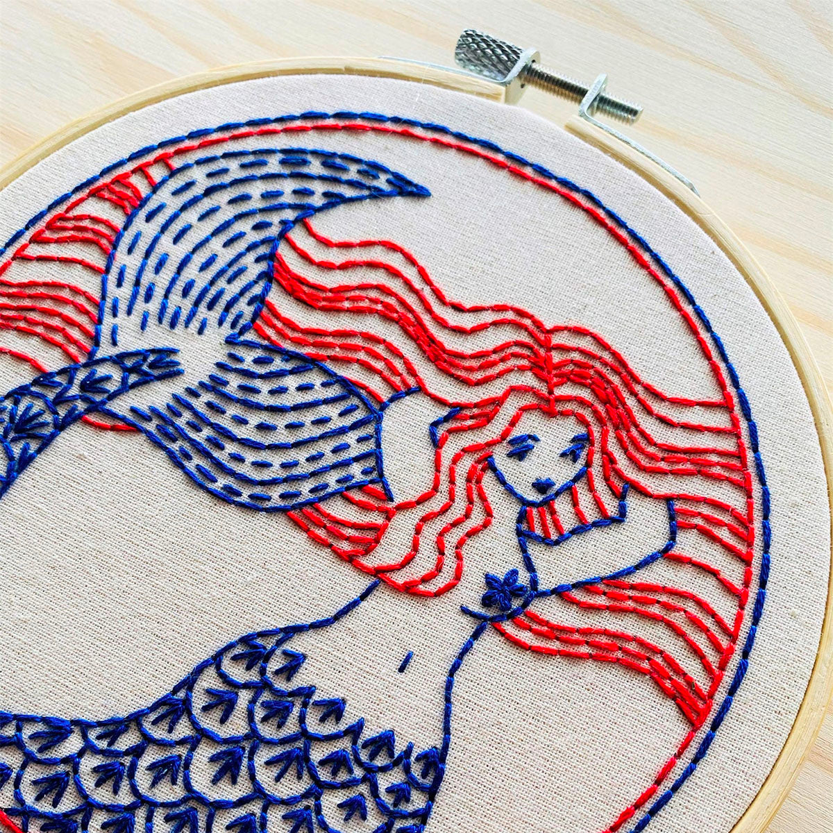 DIY Mermaid Hair Hand Embroidery Kit for Beginners - Complete Cross Stitch Set with Needles, Thread & Pattern - Perfect for Home Decor, Gifts & Craft Projects