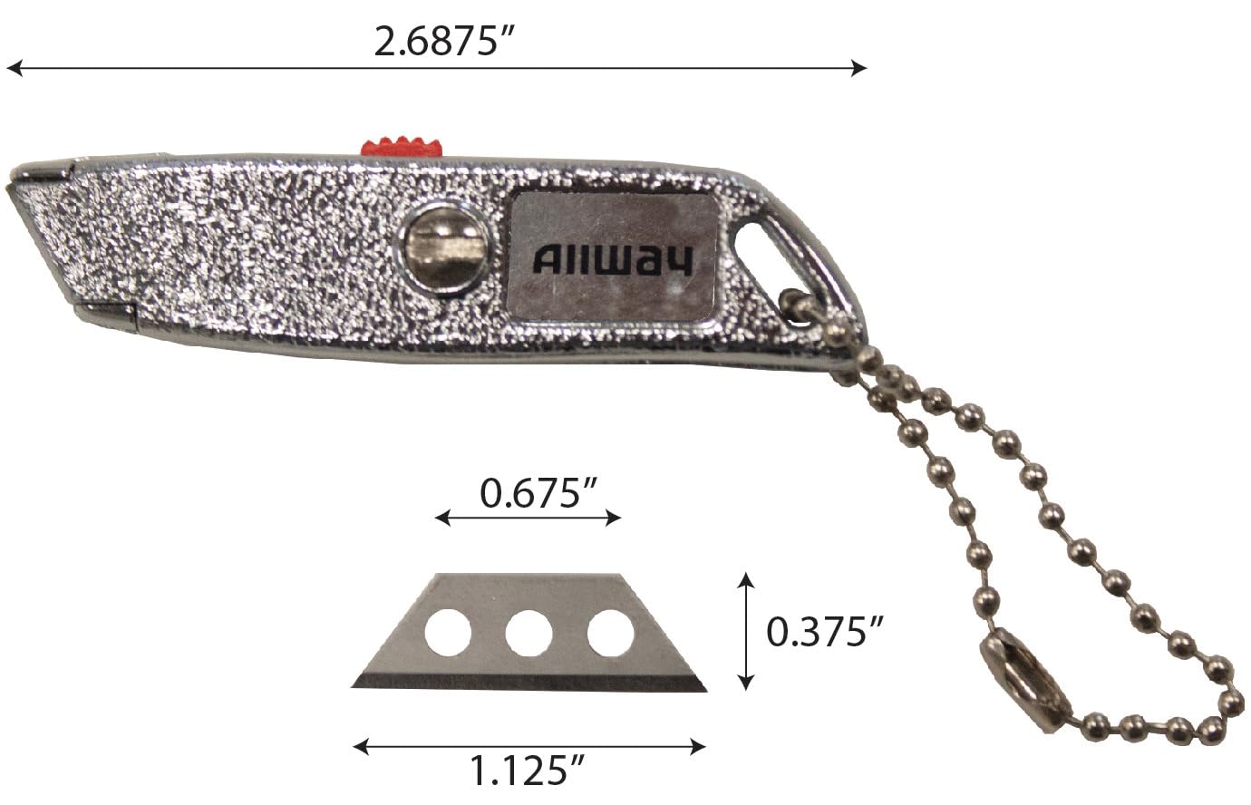 ALLWAY MK4 Chromed Die-Cast Retractable Utility Knife with 2-1/2