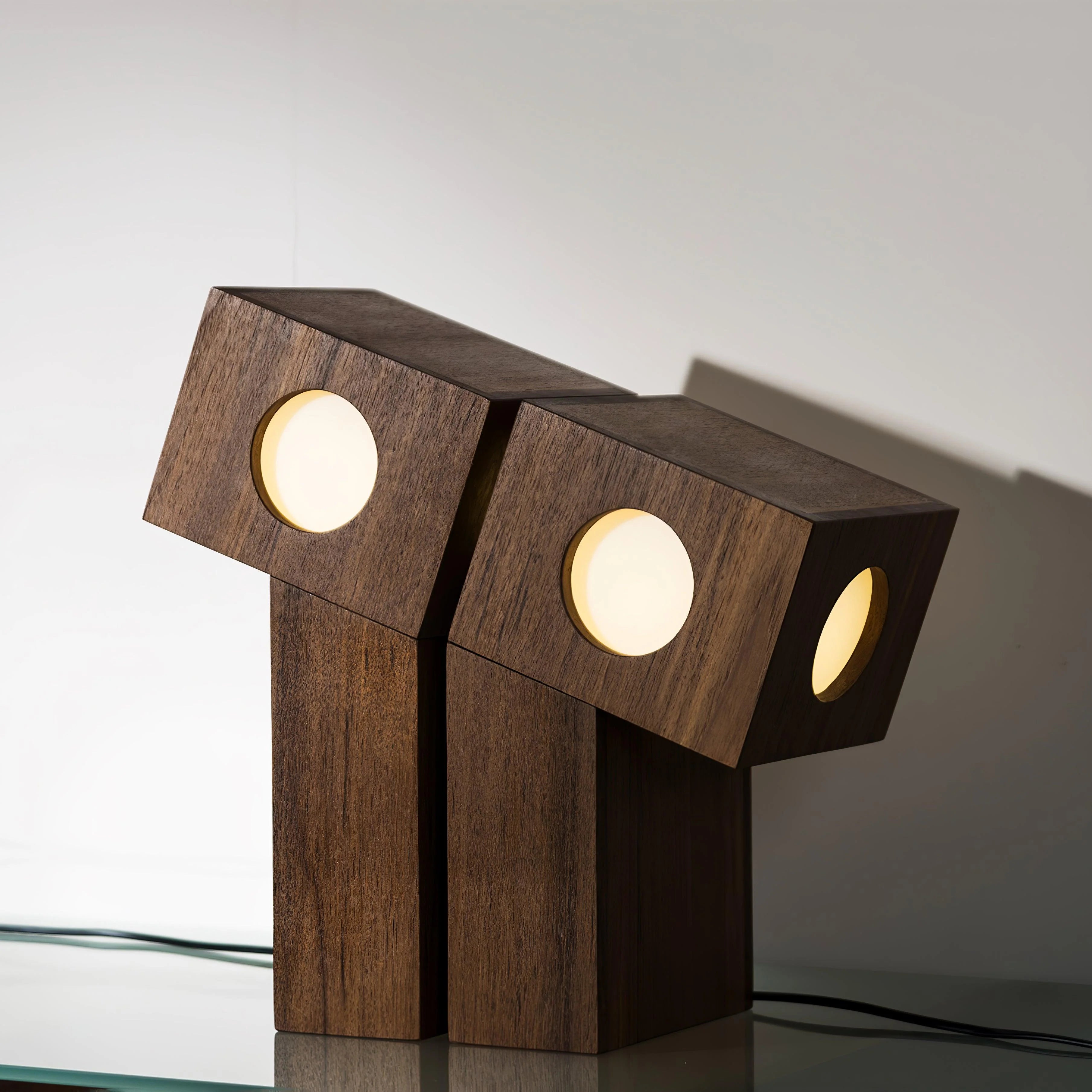 Modern Wooden Table Lamp - Handcrafted Timber Desk Light for Bedroom, Living Room & Office - Warm Ambient Lighting for Reading & Relaxation