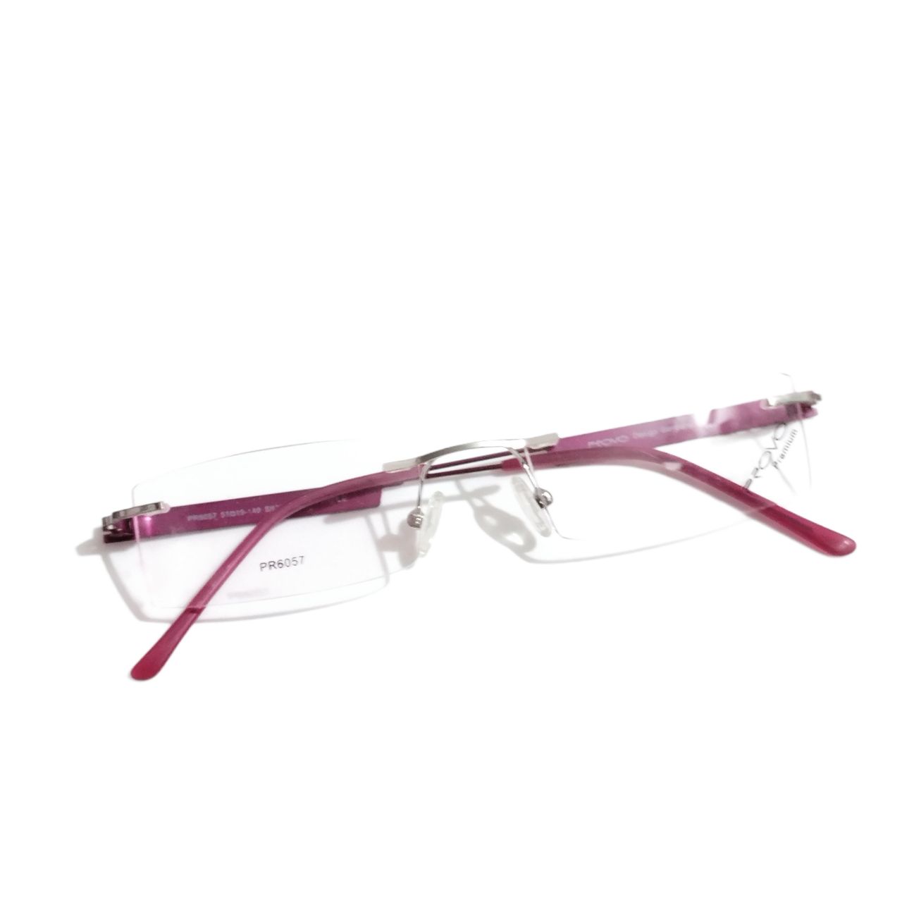 Blue Light Blocking Glasses - Purple Rimless Computer Glasses 6057PR for Eye Strain Relief, Gaming & Office Work