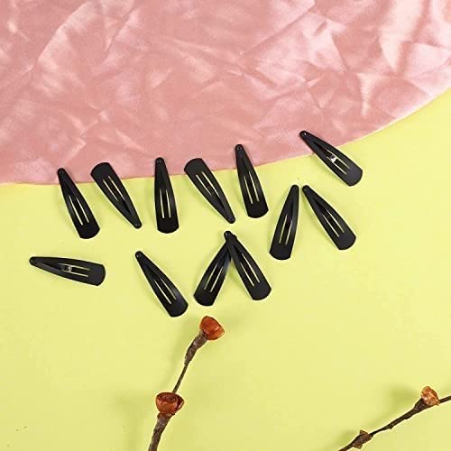 Premium Metal Triangular Tic Tac Hair Pins/Clips - 24pcs Big Size Hair Accessories for Women, Girls & Baby (Black) | Secure Hairstyles for School, Work & Special Occasions