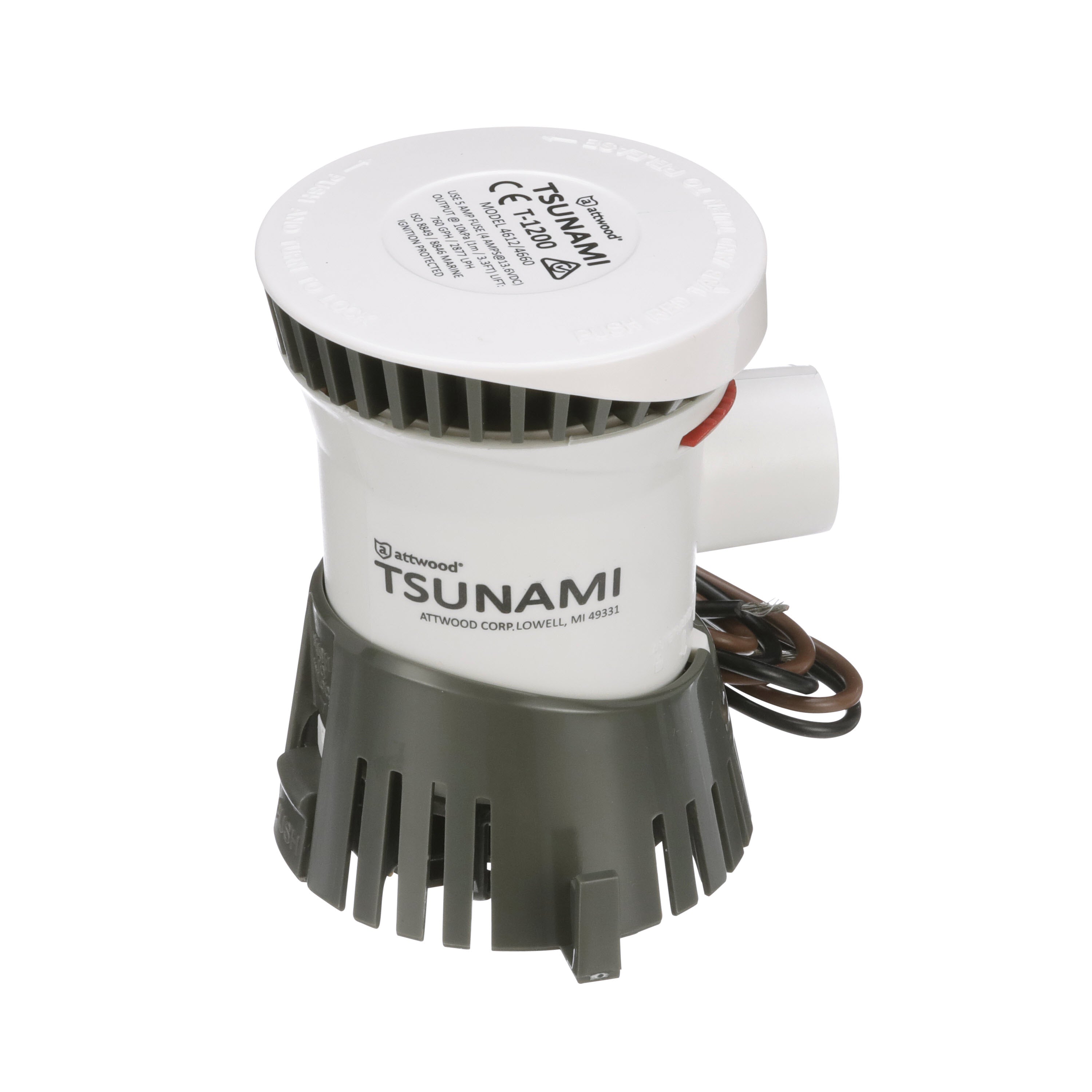 Attwood Tsunami 1200 GPH Cartridge Bilge Pump - High Performance Marine Boat Bilge Pump for Water Removal, Flood Control & Emergency Use