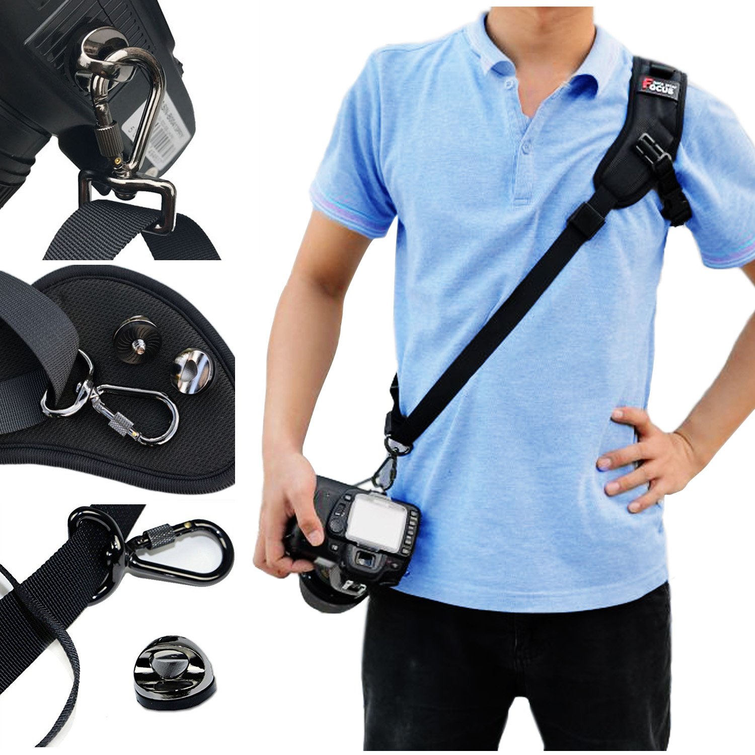 Adjustable Extra Long DSLR Camera Strap - Comfortable Shoulder & Neck Harness for Sony Nikon Canon - Perfect for Travel, Hiking & Photography Sessions