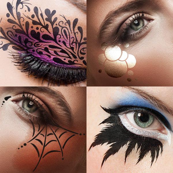 European Body Art Airbrush Makeup Stencils - Professional Temporary Tattoo Templates for Face & Body Painting - Perfect for Halloween, Cosplay, and Costume Parties