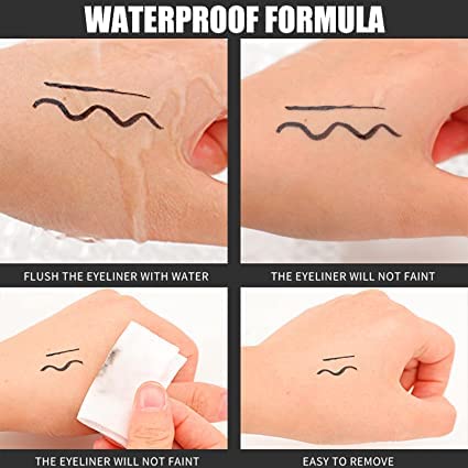 Waterproof Black & Brown Liquid Eyeliner Set - Quick Drying, Long Lasting Eye Liner for Women | Makeup Essentials for Everyday Wear, Party & Special Occasions