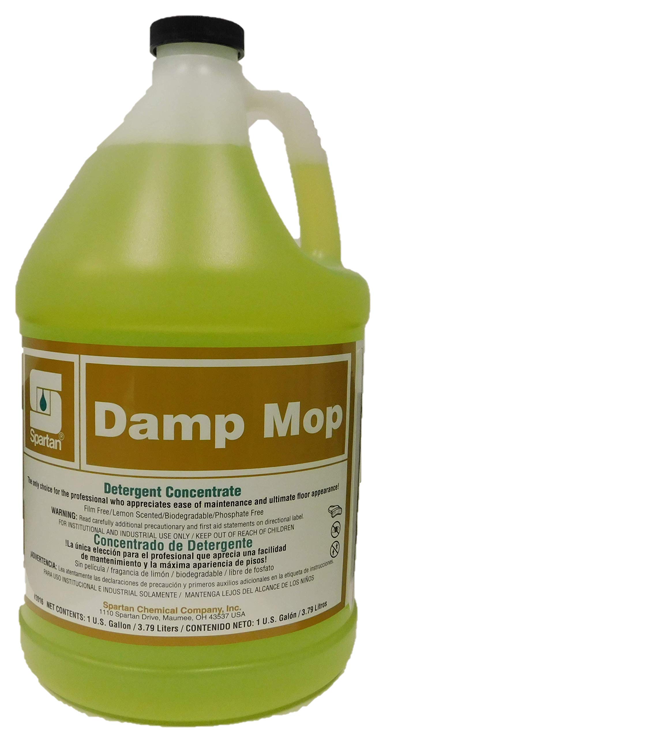 1 Gallon Spartan Damp Mop Cleaner - 4 Pack Commercial Floor Cleaning Solution for Hospitals, Schools & Offices - Heavy Duty Bucket Refill for Wet Mops