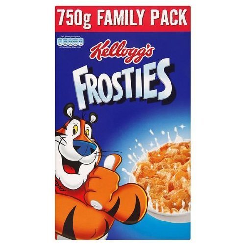 Kellogg's Frosties Breakfast Cereal - 750g Box | Crunchy Sweetened Corn Flakes for Kids & Adults | Perfect for Breakfast, Snacks, and Dessert Toppings