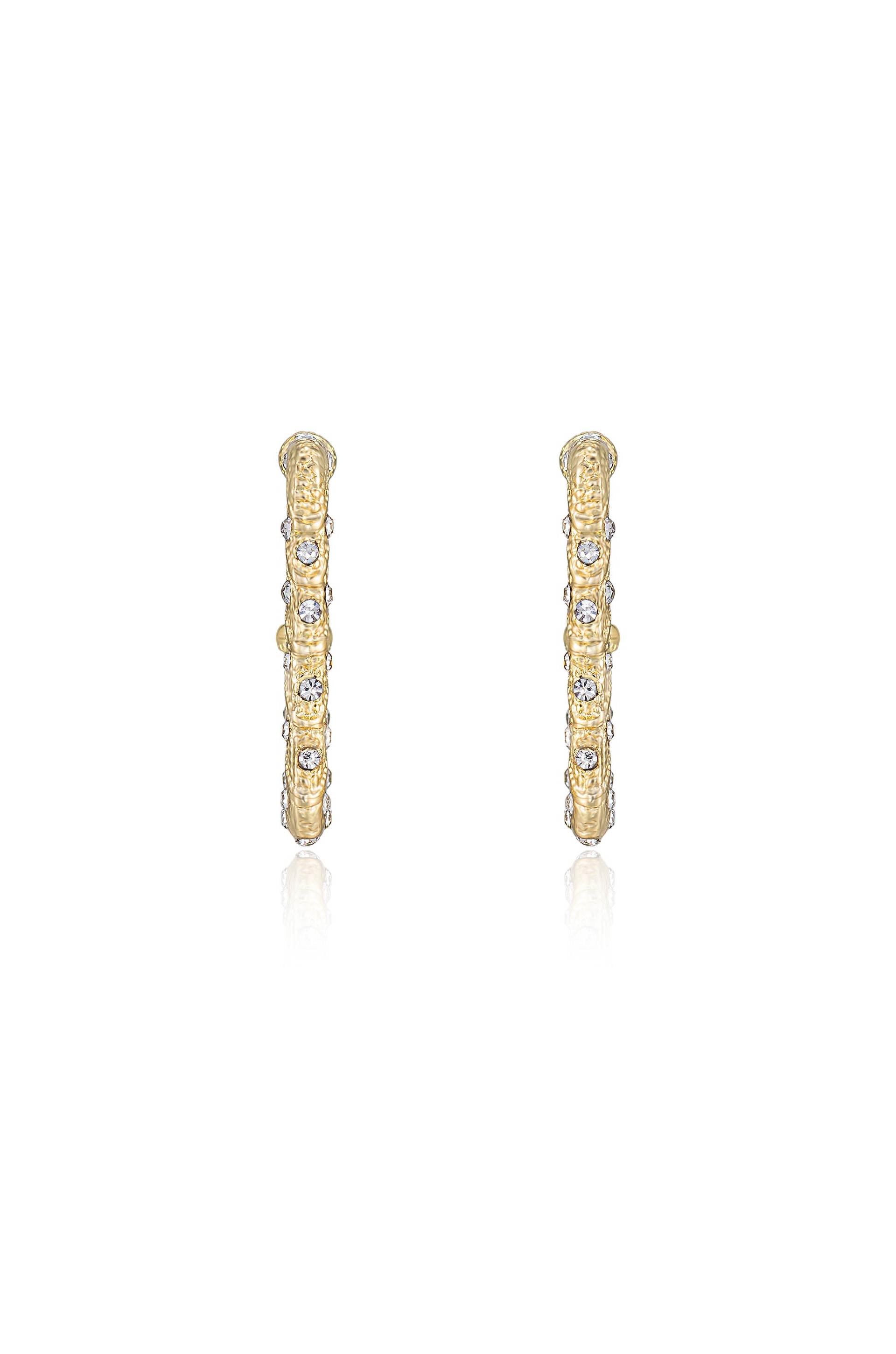 Sparkling Crystal Studded Rectangle Hoop Earrings for Women - Elegant Party & Wedding Jewelry Gift - Perfect for Evening Events, Date Night & Special Occasions