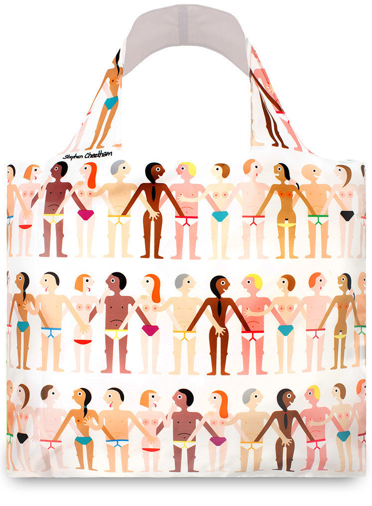 LOQI Artist Collection Tote Bag by Stephen Cheetham - Eco-Friendly Reusable Shopping Bag for Groceries, Beach & Daily Use