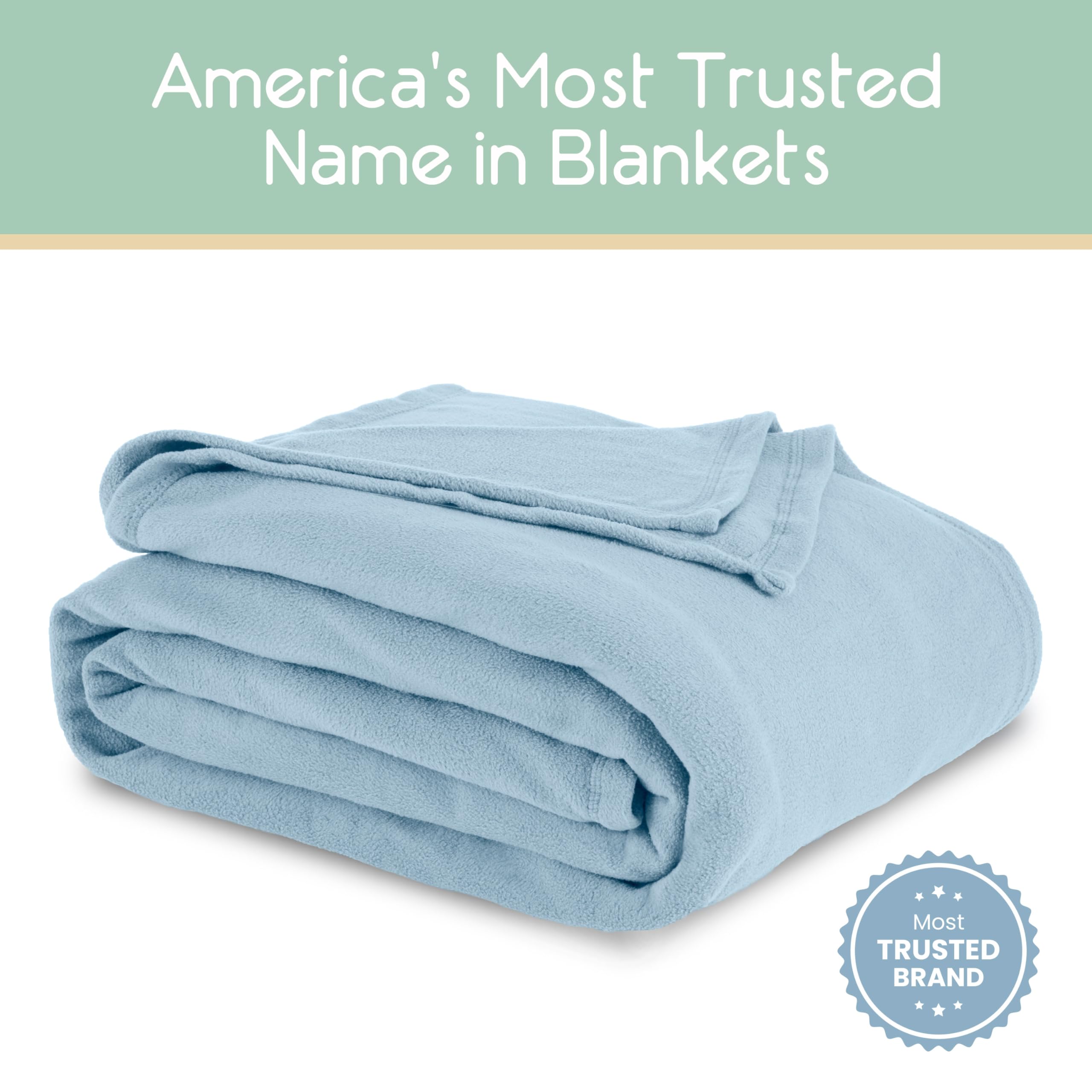 Premium Vellux King Size Microfleece Blanket - Ultra Soft All-Season Bed Blanket for Adults | Lightweight Plush Throw for Bed, Couch & Travel | Cozy Fleece Blanket for Home, Office & Camping | Pet-Friendly Blue Blanket