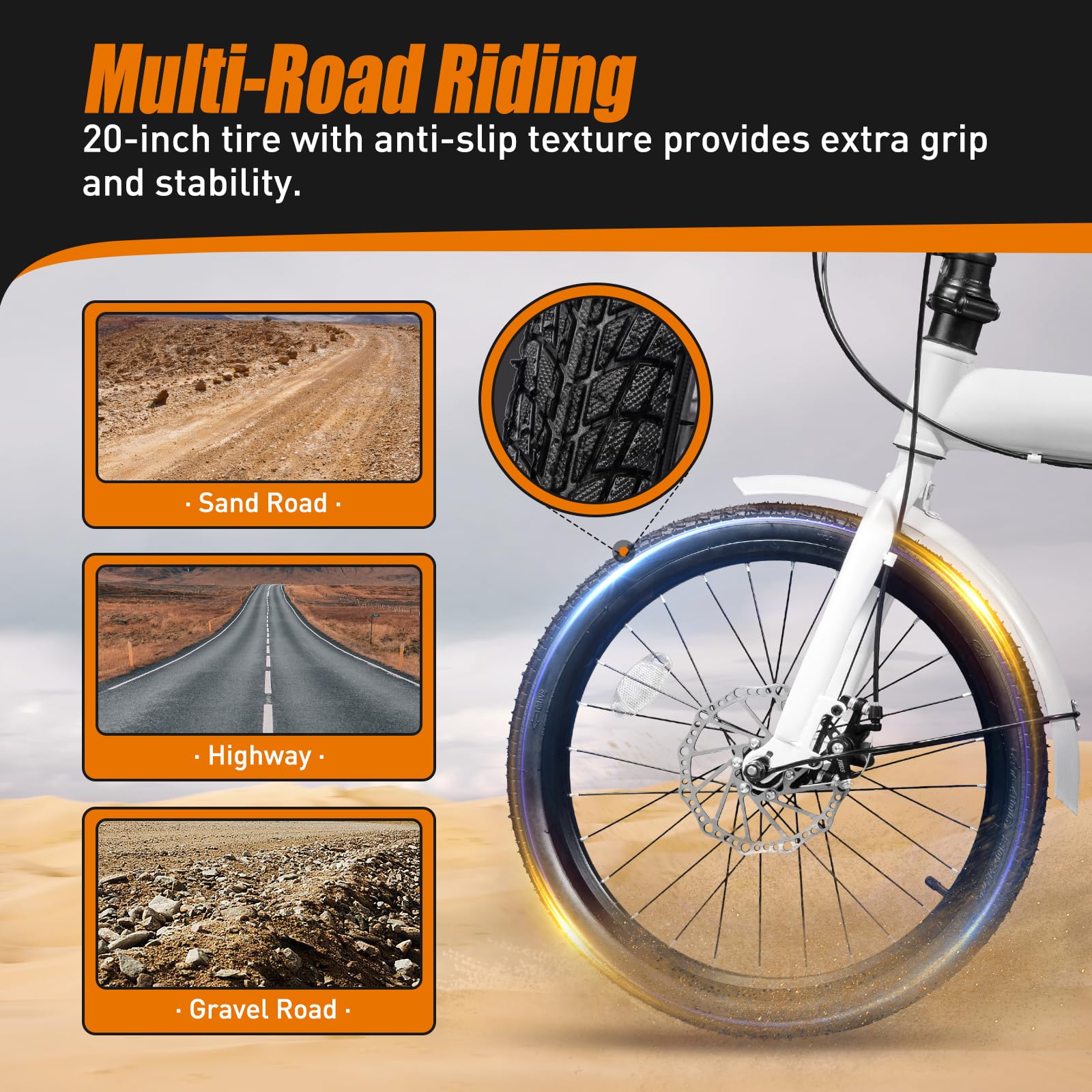 **Foldable Bicycle 20-inch Wheels - 7 Speed Gears, Disc Brake & Fenders - Lightweight Folding Bike for Commuting, Travel & City Riding**