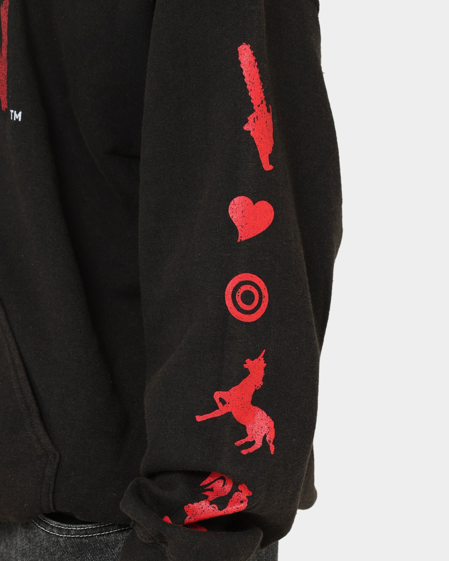 Vintage American Thrift Chicken Boom Hoodie - Black Distressed Wash - Retro Streetwear for Men & Women - Perfect for Casual Outfits, Urban Fashion, and 90s Style Lovers