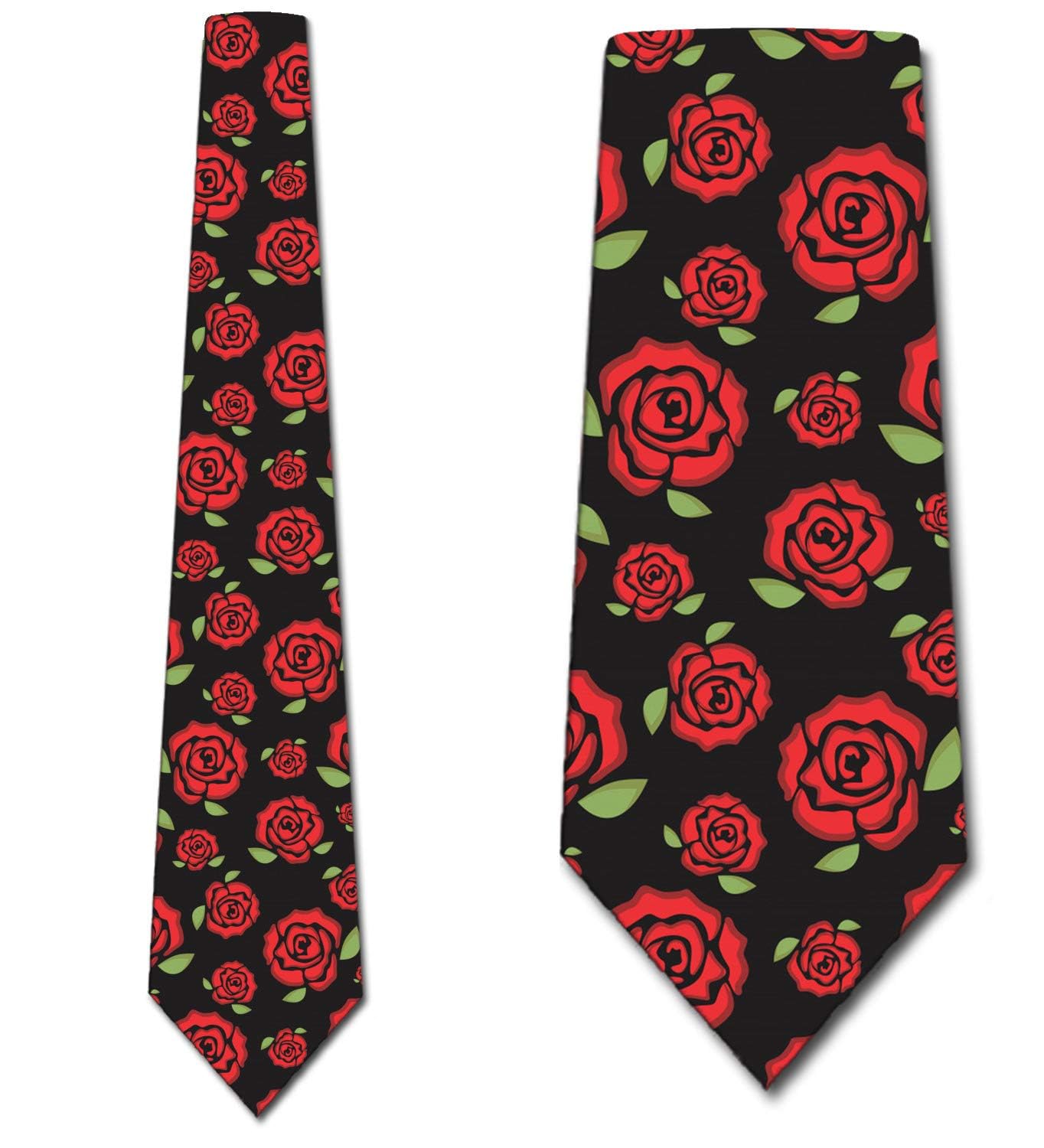 Valentine's Day Rose Necktie for Men - Elegant Silk Tie with Rose Pattern - Perfect for Valentine's Gifts, Weddings, and Formal Occasions