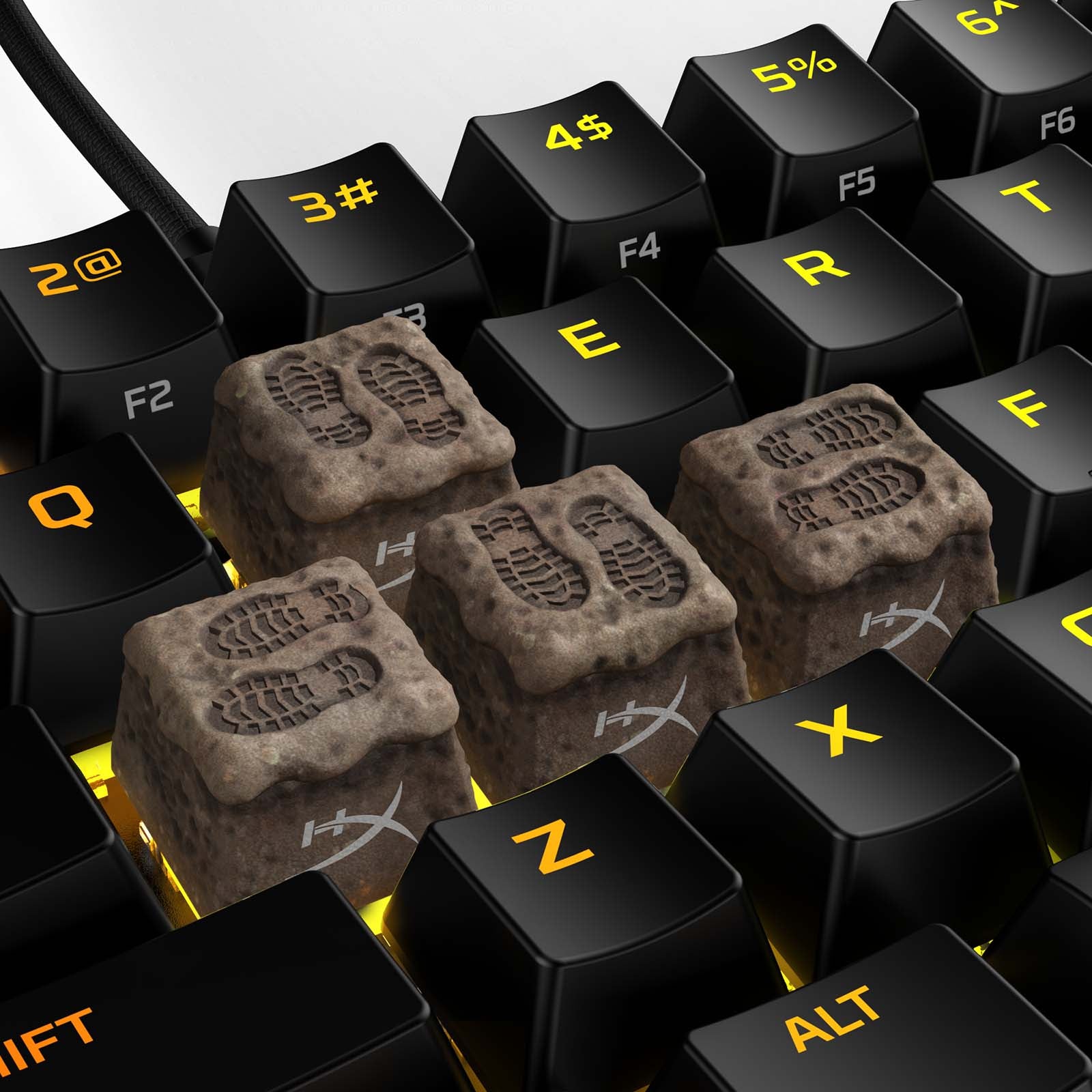 HX3D Custom Keycaps for FPS Gaming - WASD Movement Set for Mechanical Keyboards - Perfect for Gaming, Typing & Office Work