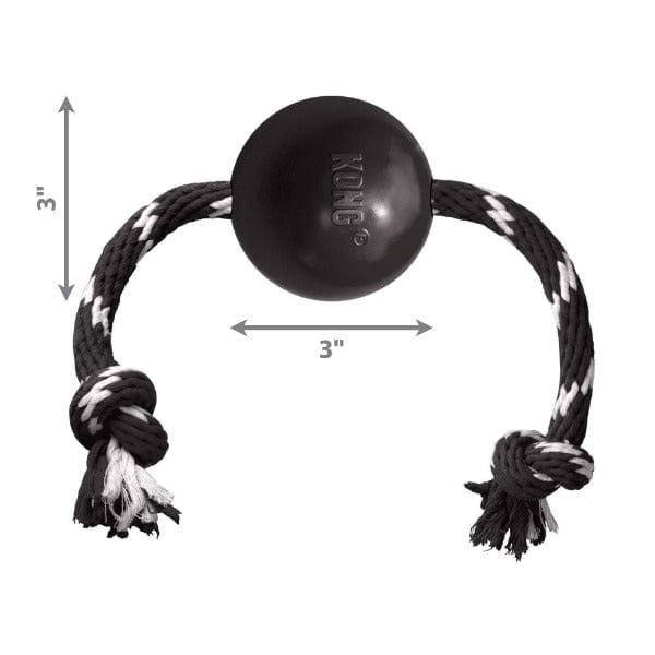KONG Extreme Ball with Rope - Durable Chew Toy for Large Dogs - Perfect for Fetch, Tug-of-War & Aggressive Chewers