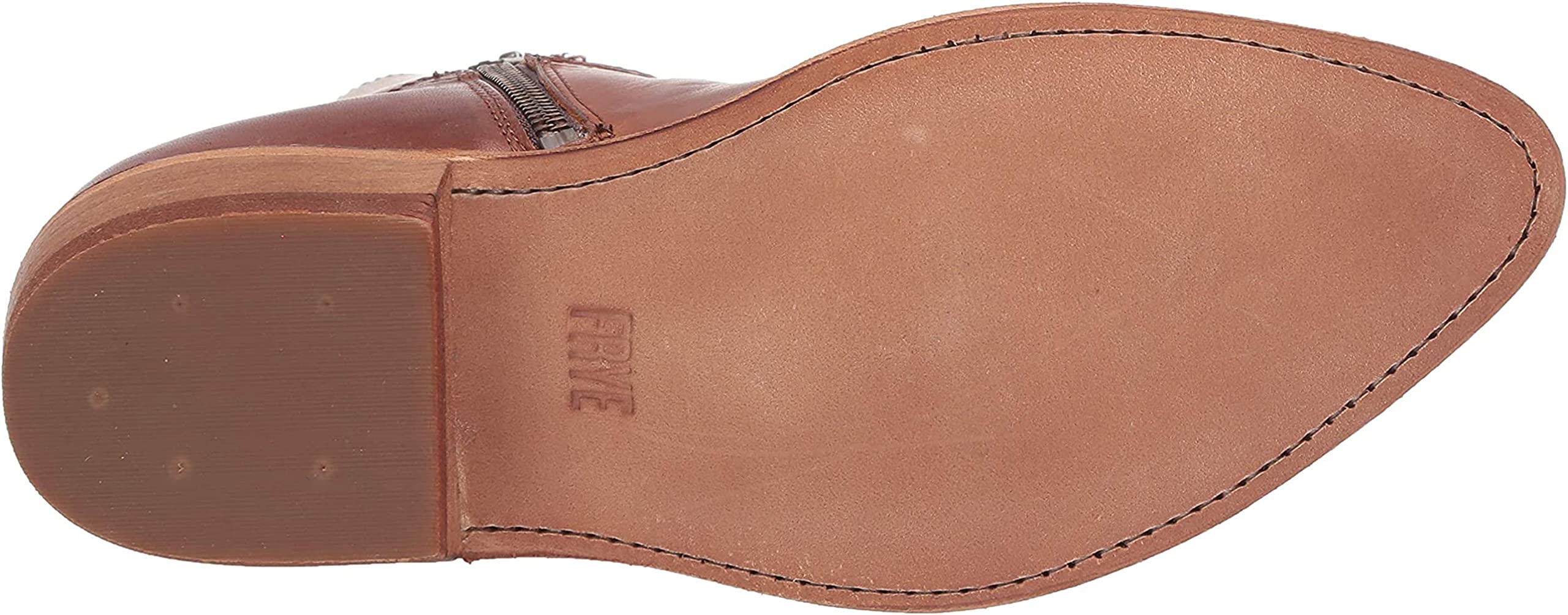 Frye Billy Women's Inside Zip Booties - Genuine Antiqued Leather, Wellington Stitchwork & Brass Hardware - 5.75