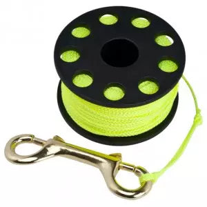 Aquatec 20m Scuba Diving Finger Spool with Double Ended Brass Clip - Perfect for Underwater Photography & Cave Exploration