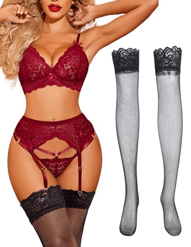 Dark Red With Stockings