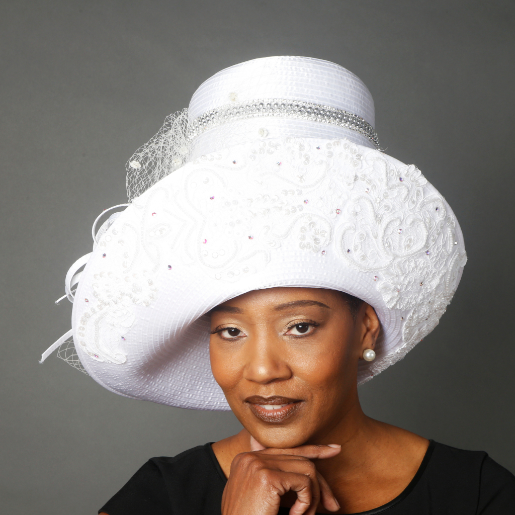 Elegant Lace Covered Satin Dress Hat for Women - Vintage Style Wedding Hat, Church Hat, Derby Hat - Perfect for Special Occasions, Tea Parties & Formal Events