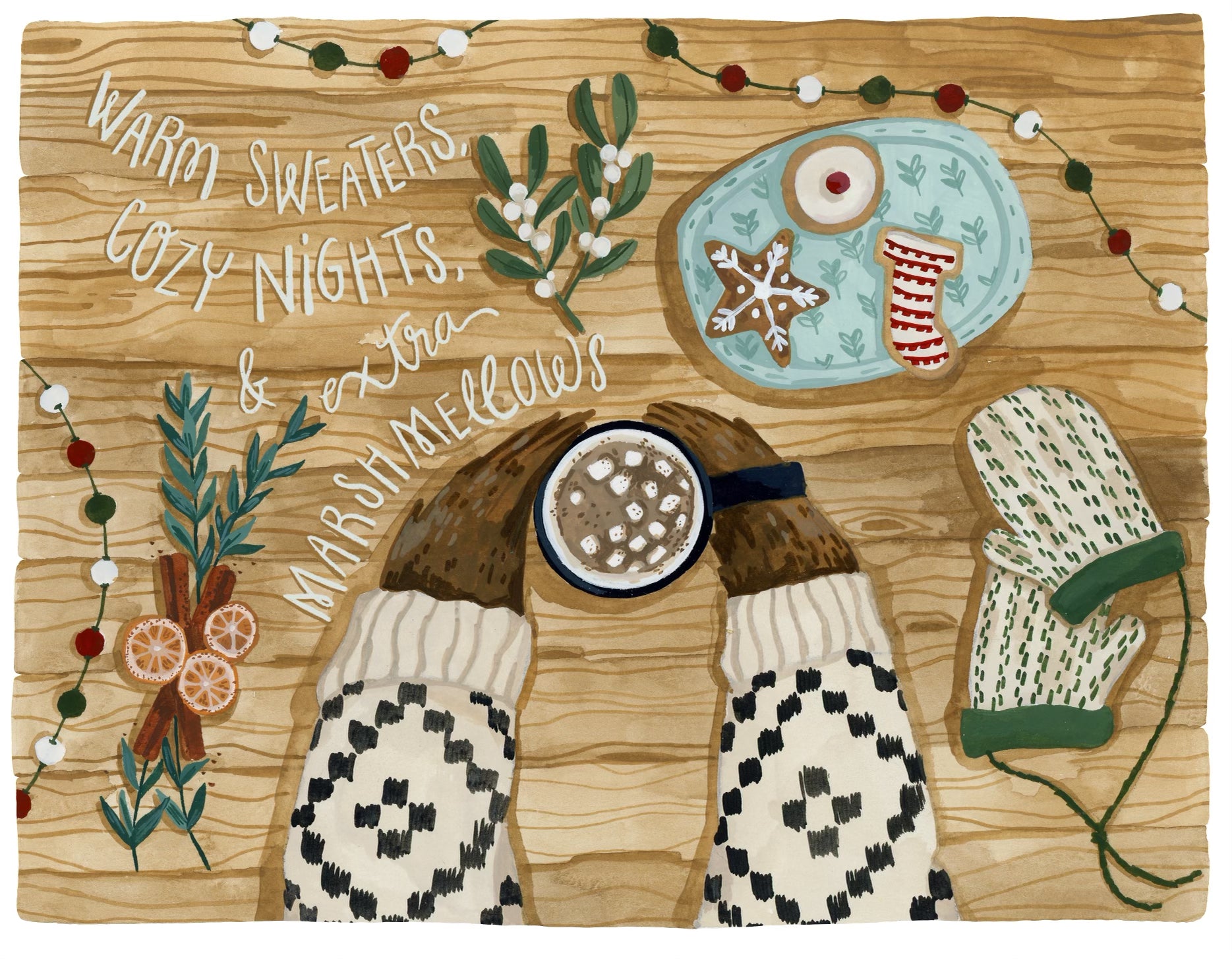 Cozy Nights Christmas Greeting Cards - Holiday Season Greetings for Family & Friends - Perfect for Festive Celebrations & Warm Winter Wishes