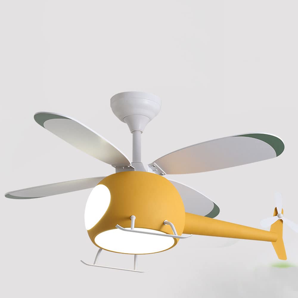 Nordic Style Airplane Ceiling Fan with Light & Remote Control for Kids Room - Boys & Girls Bedroom, Playroom & Kindergarten Decor | Quiet 3-Blade Ceiling Fan for Nursery, Playground & Children's Spaces